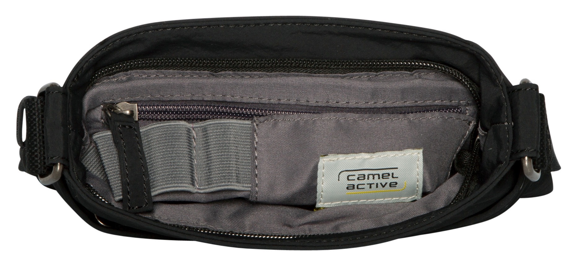Umhängetasche CAMEL ACTIVE "City", Damen, Gr. B/H/T: 23cm x 25cm x 4,5cm, schwarz, Nylon, unifarben, Taschen Umhängetasche, passender urbaner Begleiter mit kleinen reflektierenden Details 3
