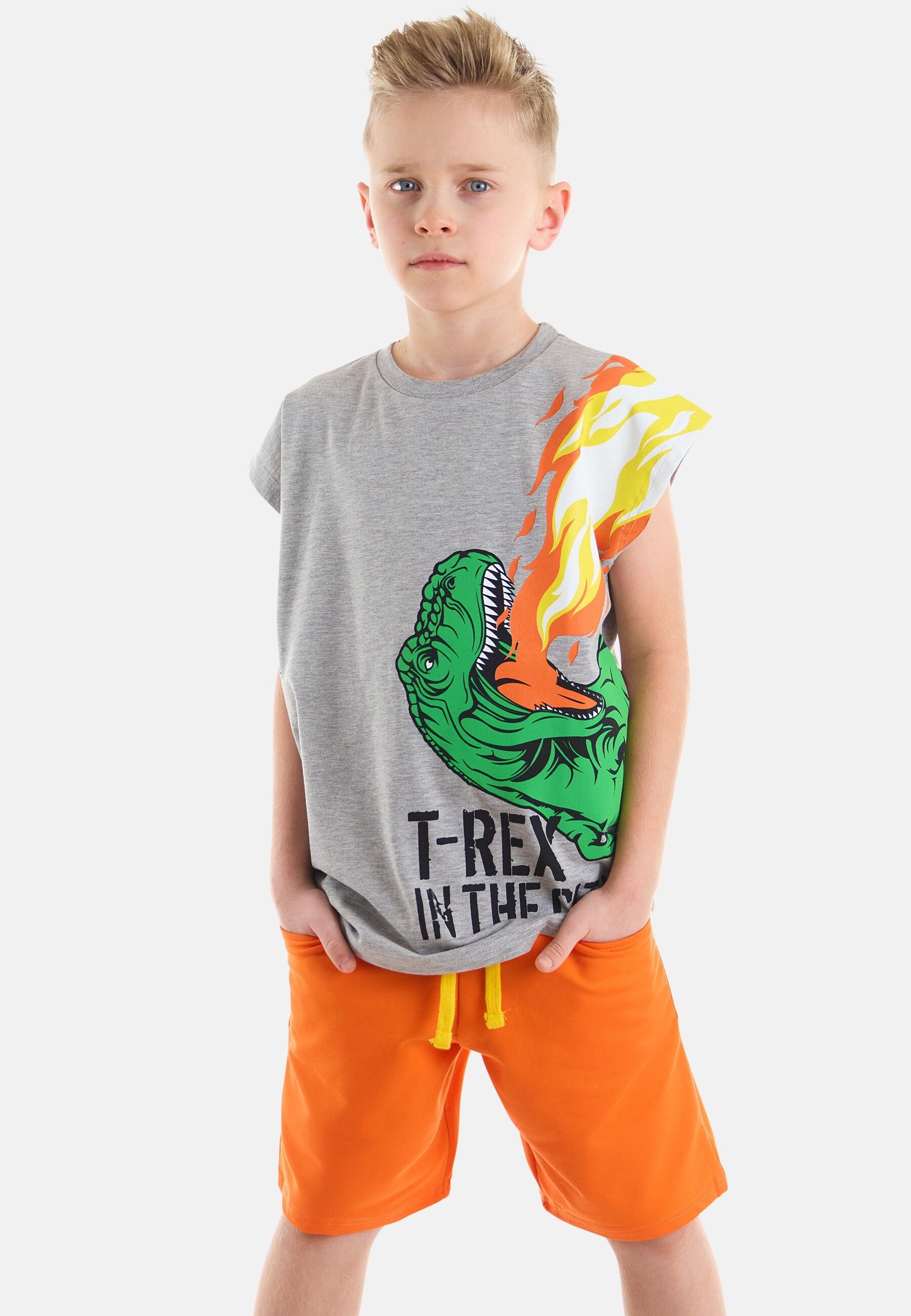 Hausanzug »T-Rex Flame«, (2 tlg.), mit Dinosaurier-Print