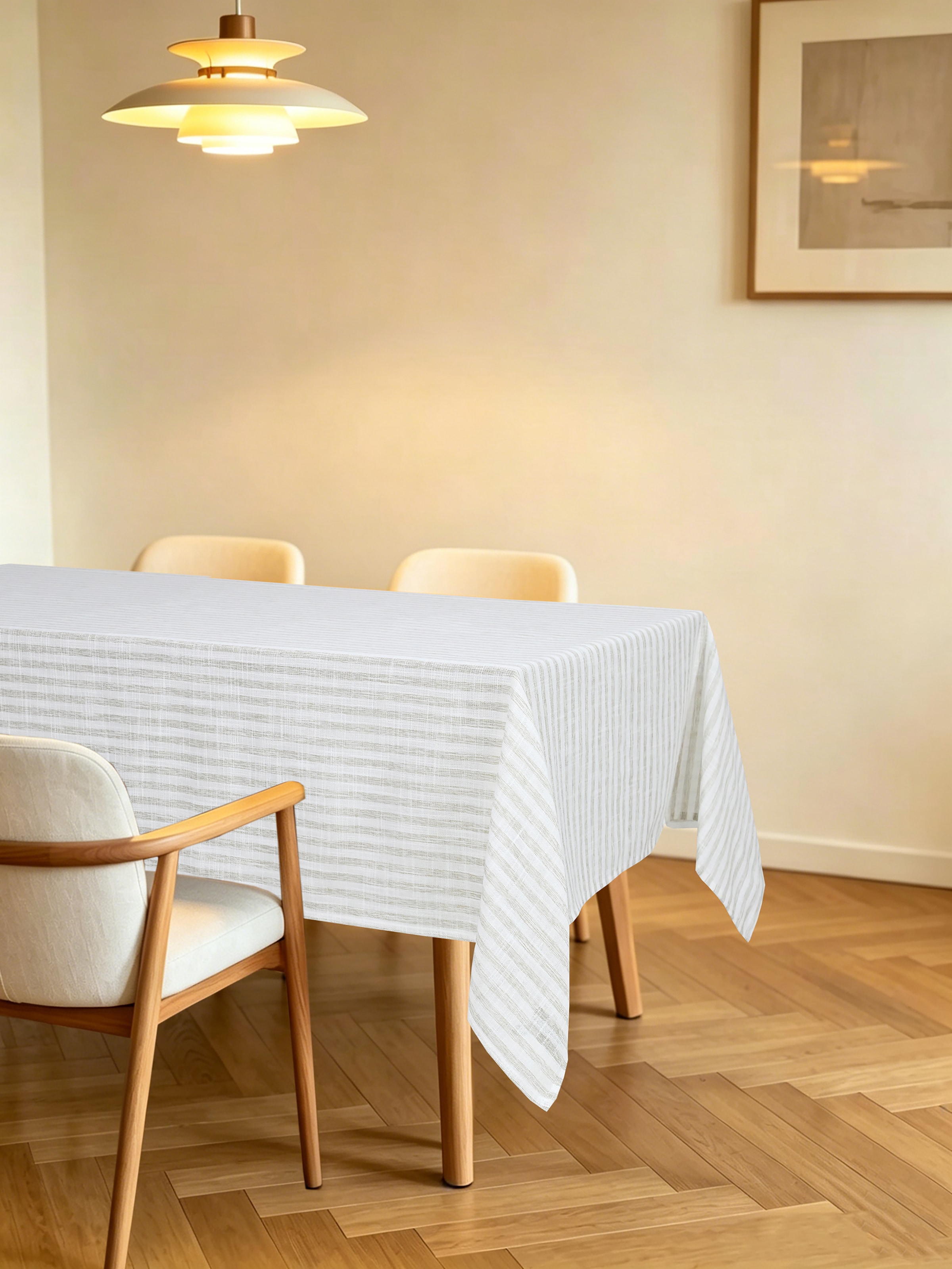 OTTO home Tischdecke "Marric" halbtransparente Tischdecke, Leinenoptik mit Streifen