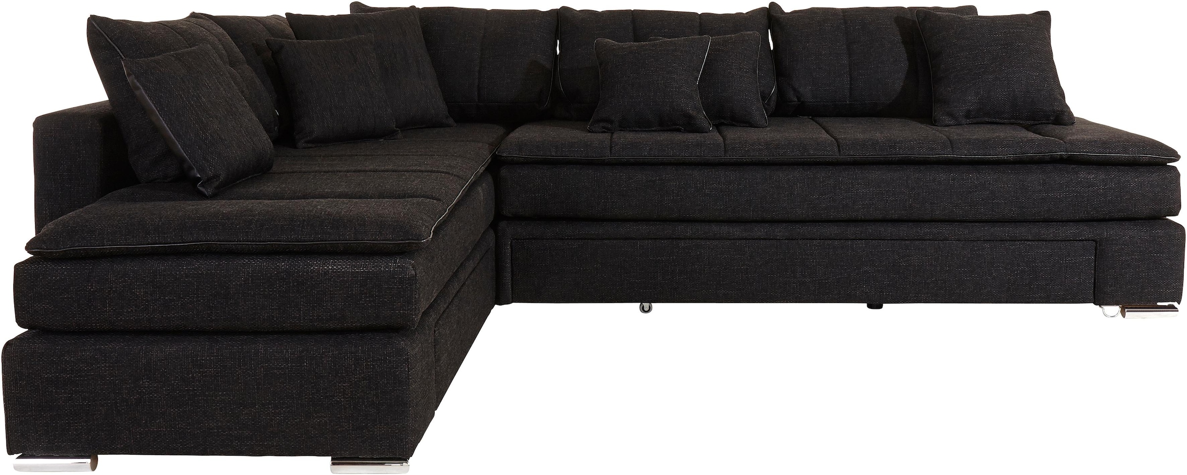 INOSIGN Ecksofa »Night & Day L-Form, B: 304 cm«, mit Bettfunktion, Bettkasten & 3 Zierkissen, Boxspringbett 164x200 cm