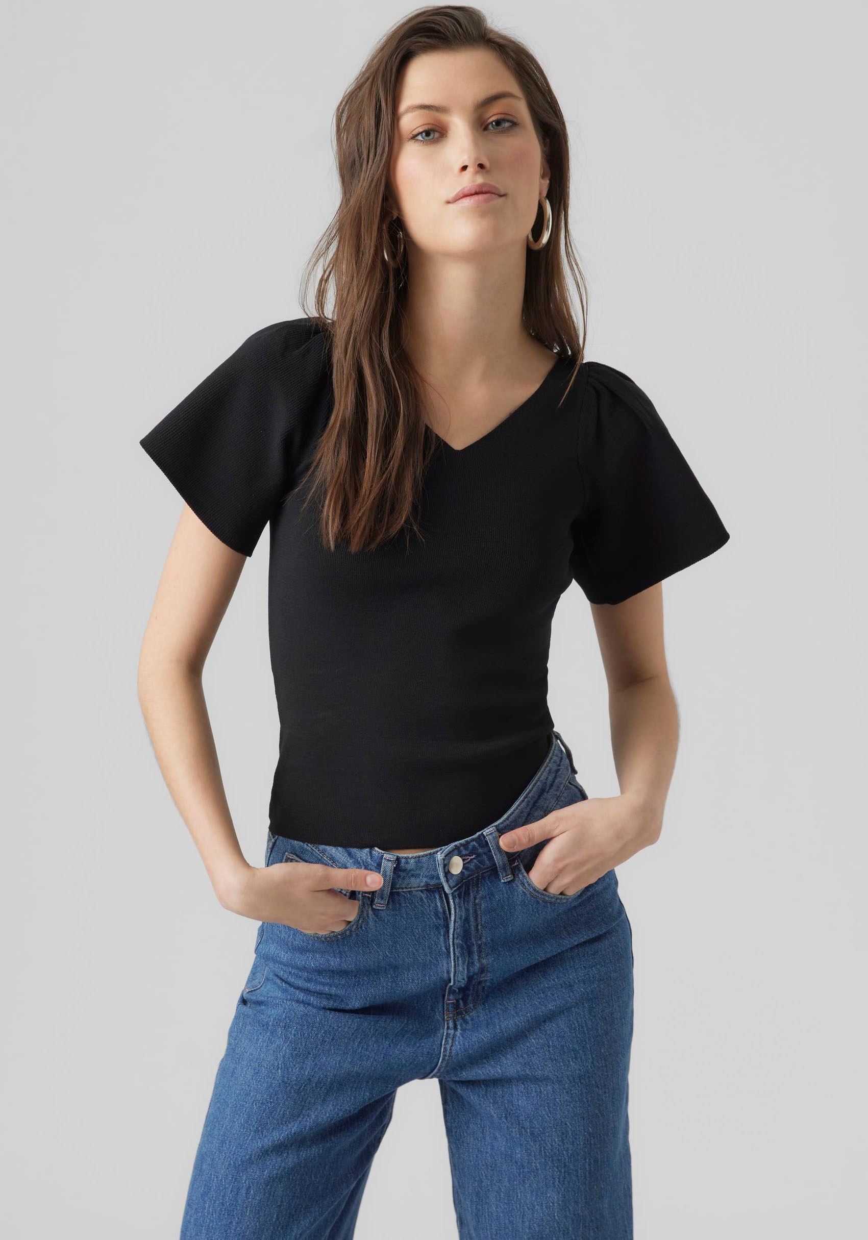 Vero Moda Megztinis »VMGINNY SS V-NECK megztinis...