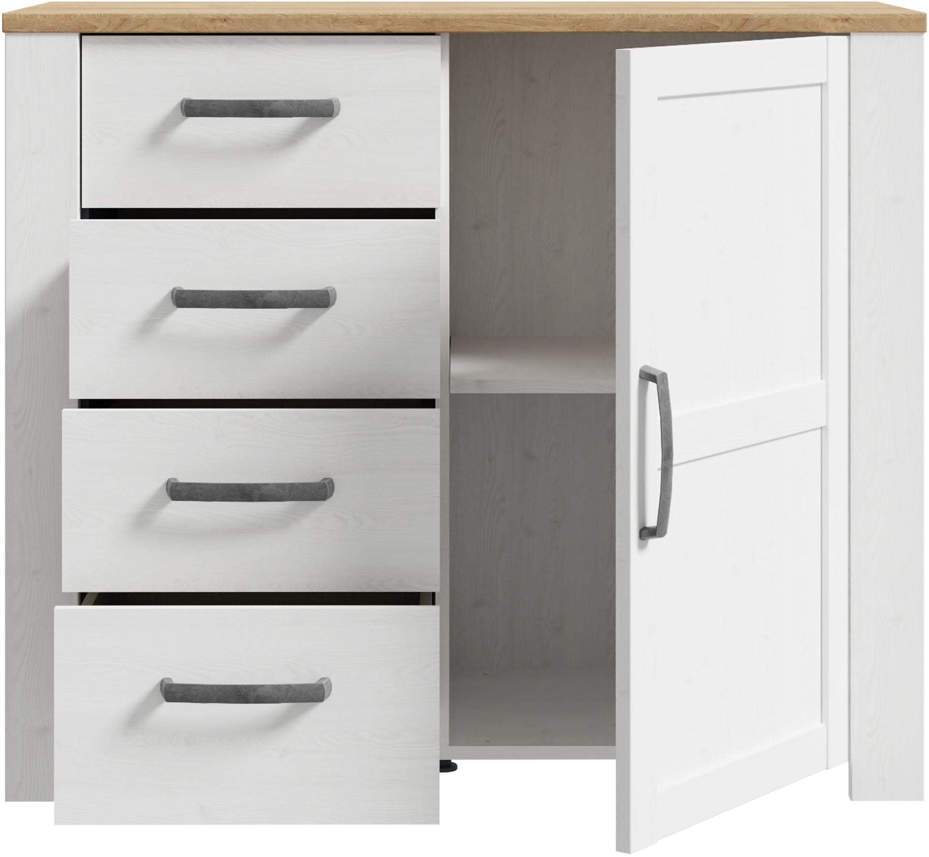 FORTE Kommode B/H/T 101,4/87/42 cm, Soft Close, 4 Schubkästen