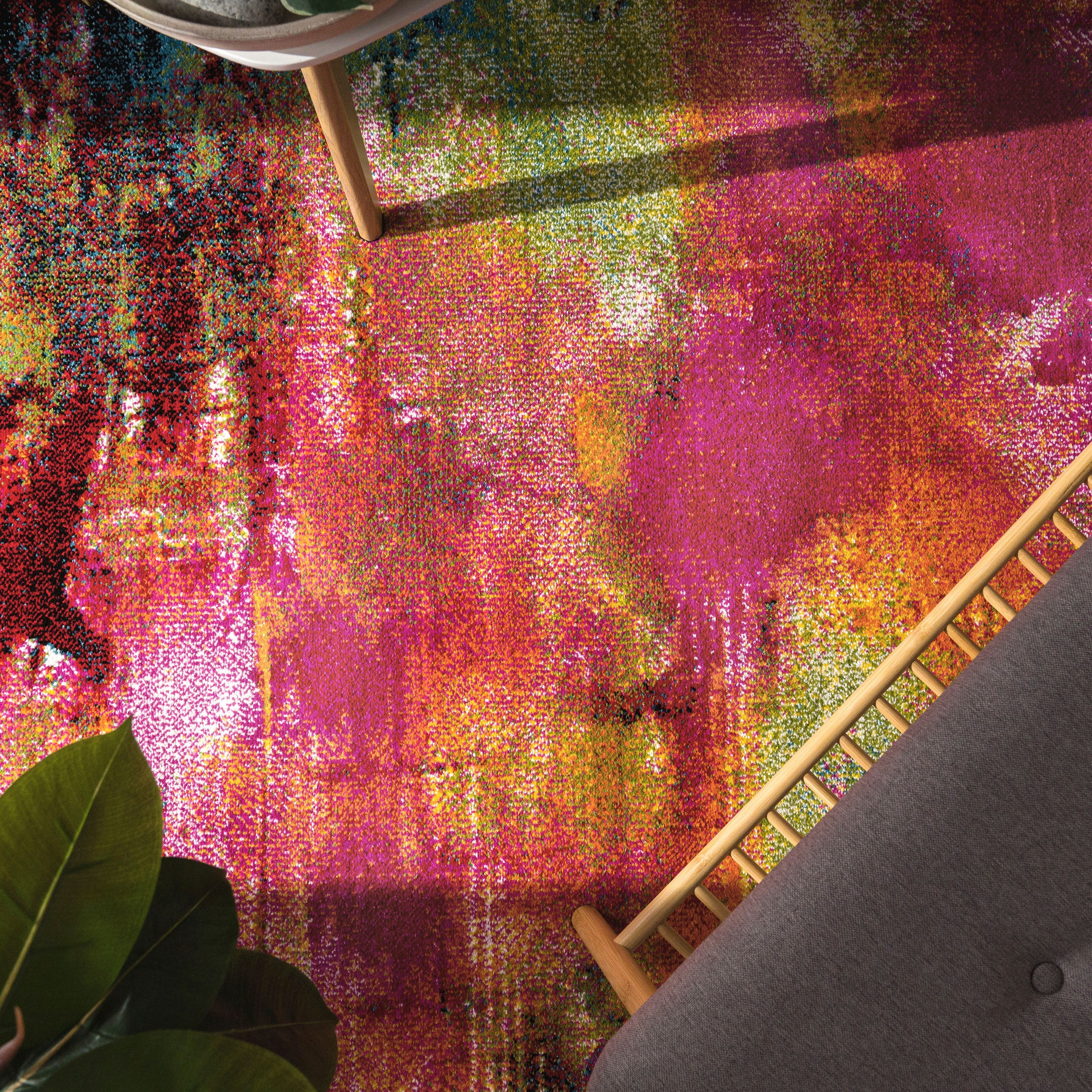 Paco Home Teppich »Canvas 754«, rechteckig, Kurzflor, modernes Design, mit Arizona Leinwand Optik