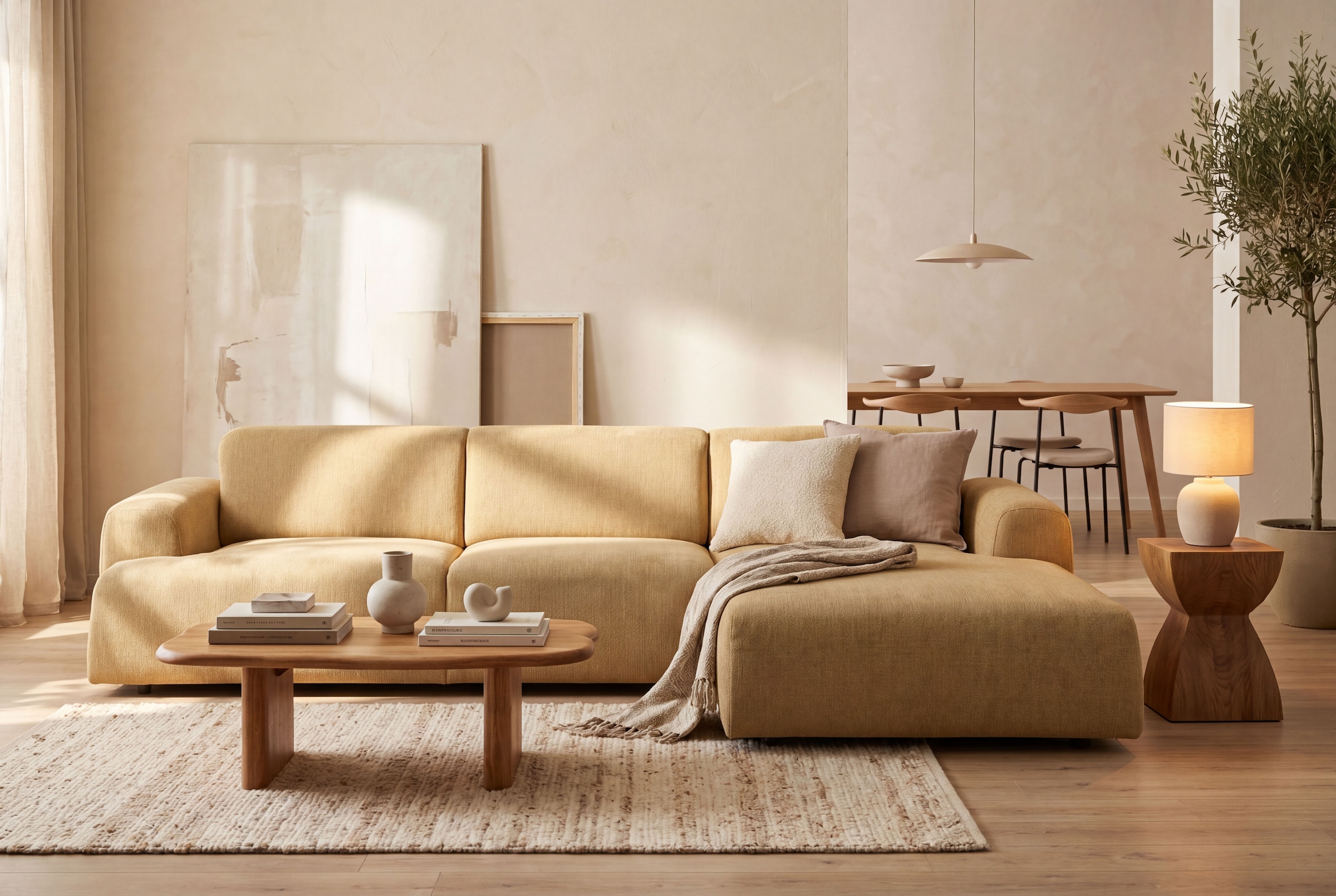 OTTO home Ecksofa "Linkka, Breite 301 cm" L-Form, in einem weichen Chenille-Stoff, mit Wellenunterfederung