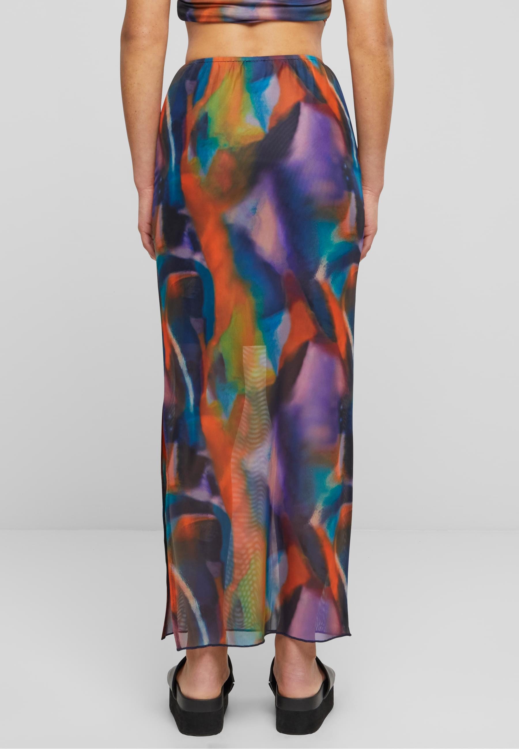 URBAN CLASSICS Sommerrock »Urban Classics Damen Ladies AOP Mesh Tube Skirt«, (1 tlg.)