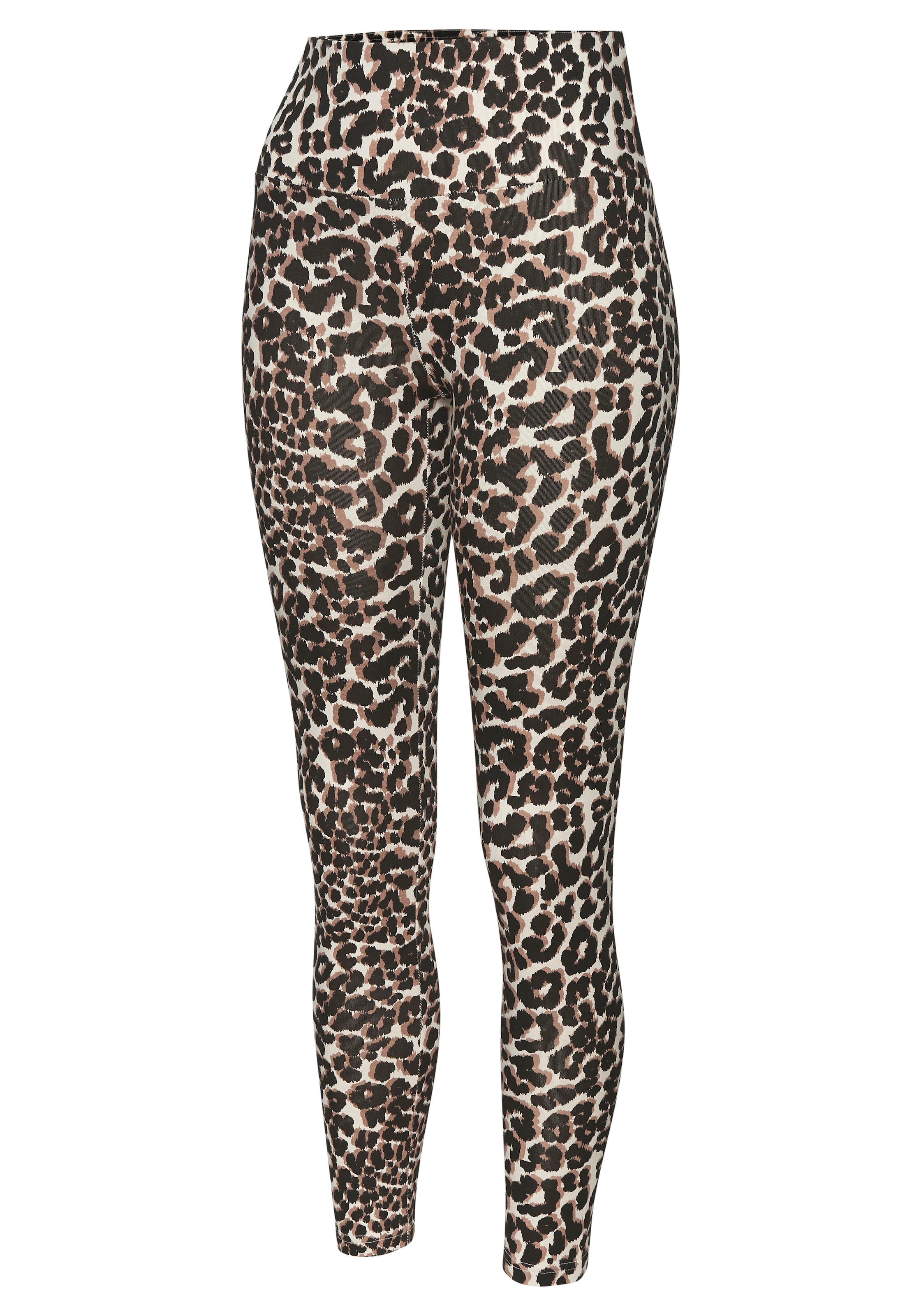LASCANA ACTIVE Leggings, in Leopardenmuster, mit breitem Bündchen
