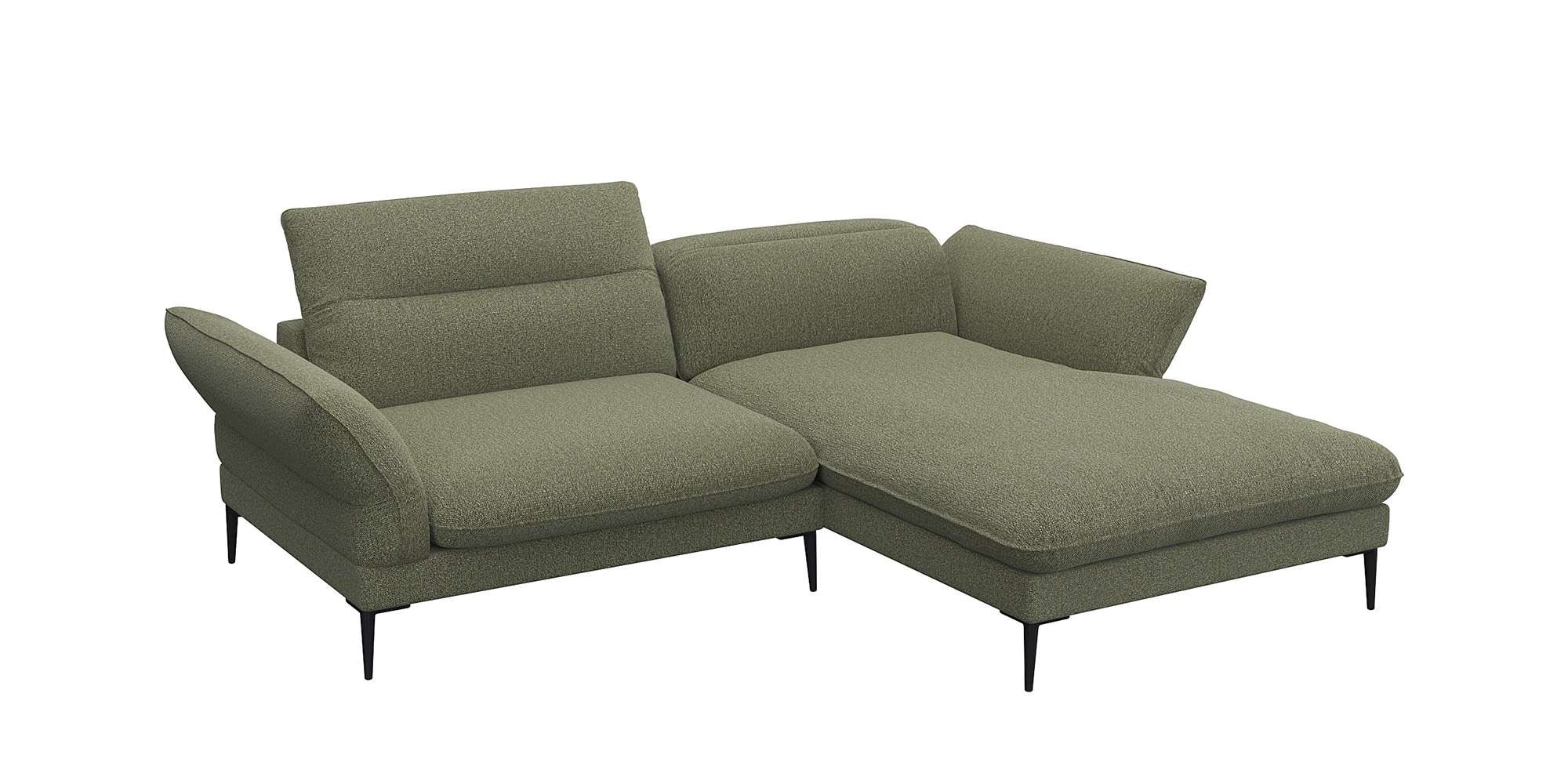 FLEXLUX Ecksofa »Salino, Funktionssofa mit Recamiere, Relaxsofa, Ecksofa«, Sofa mit Arm- und Kopfteil-Verstellungen, Kaltschaum & Stahl-Wellen