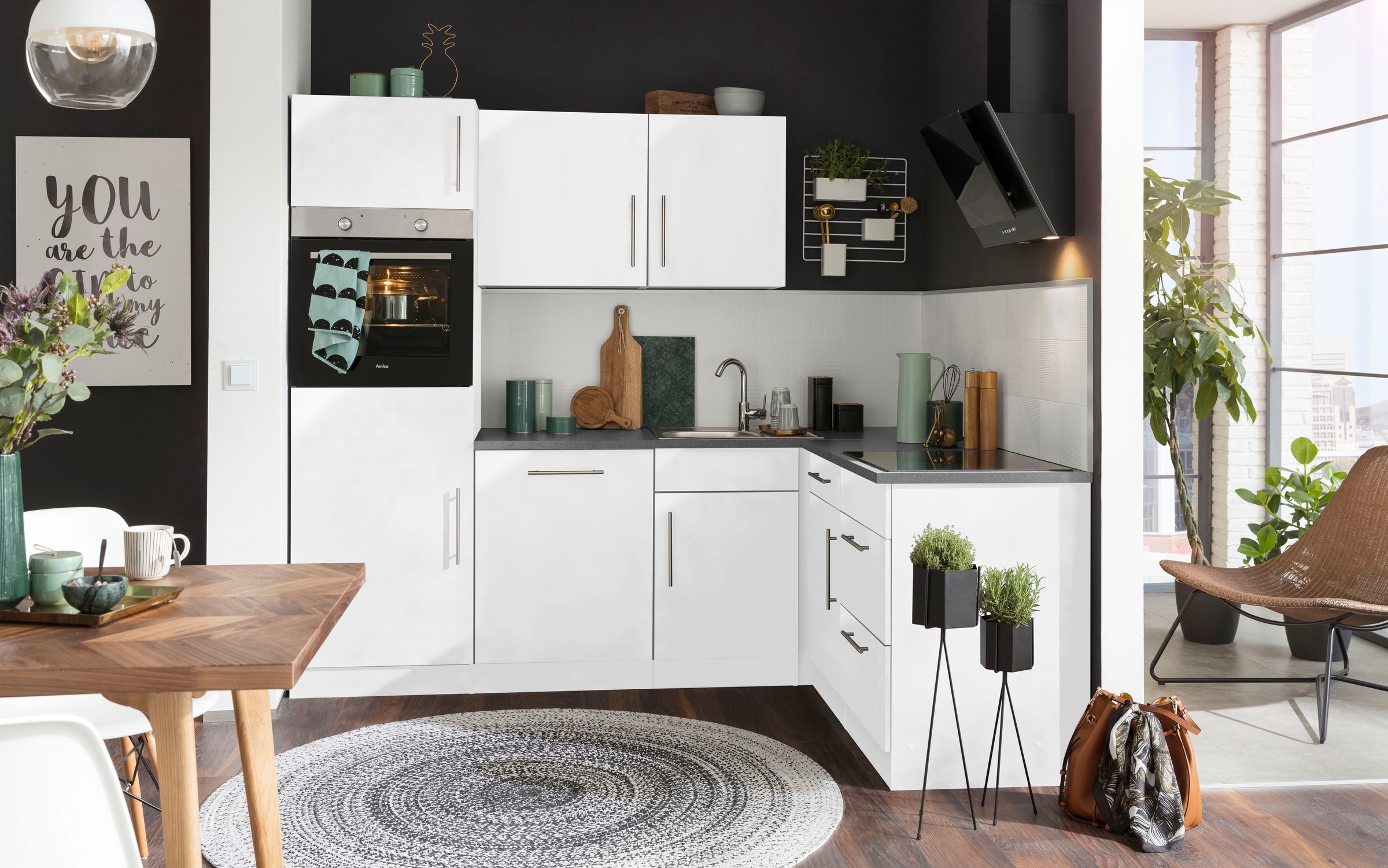 wiho Küchen Winkelküche "Cali, TOPSELLER" ohne E-Geräte, Stellbreite 230 x günstig online kaufen