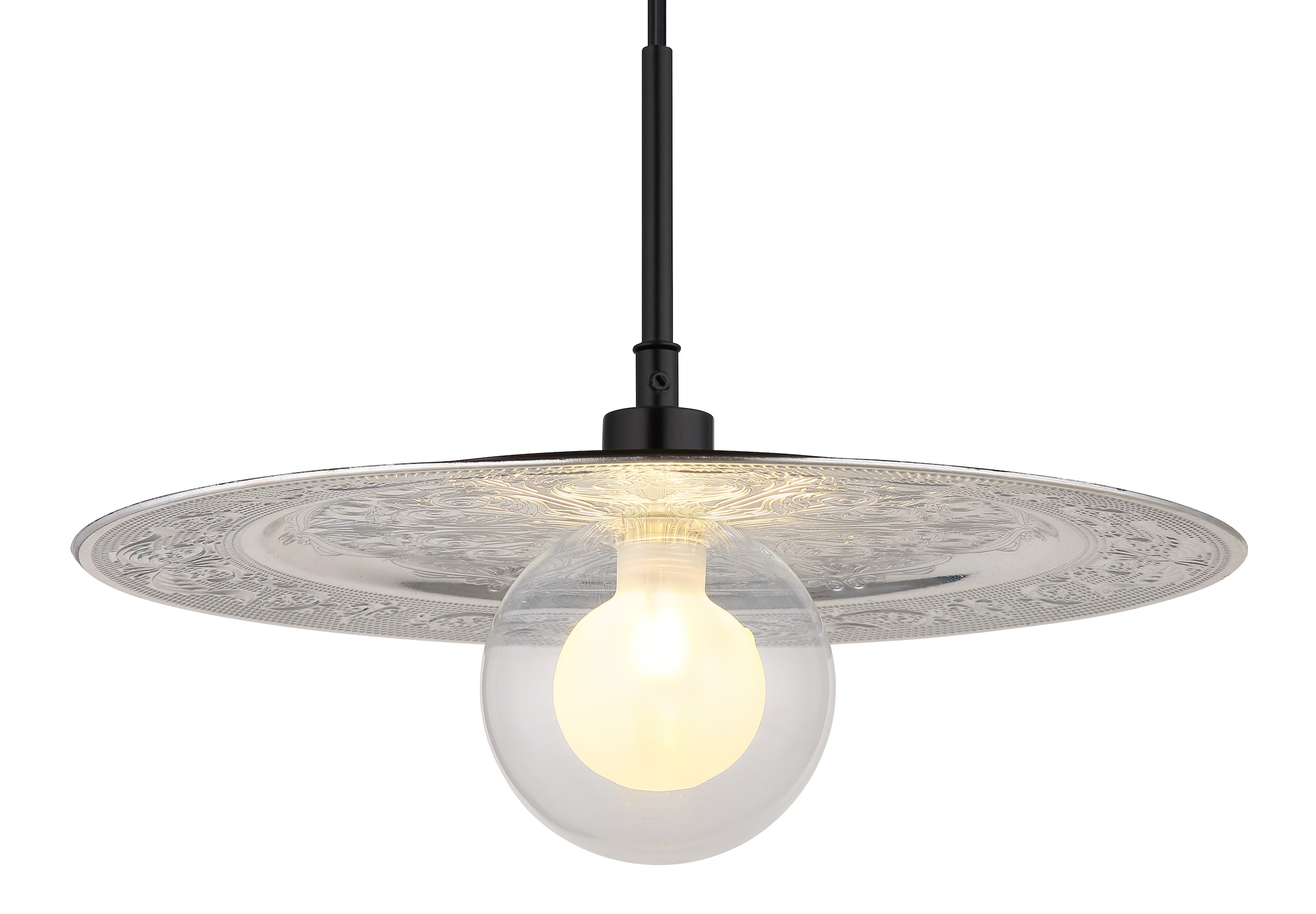 GLOBO LIGHTING Hängeleuchte »RIGA«, Leuchtmittel G9 | ohne Leuchtmittel, Hängelampe/ Schlafzimmer / Küche / Esszimmer /Wohnzimmer /silber /rund