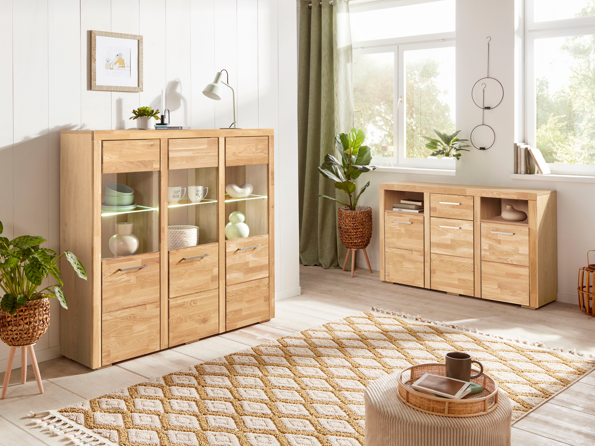 Home affaire Sideboard »Falco«, Fronten in Massivholz