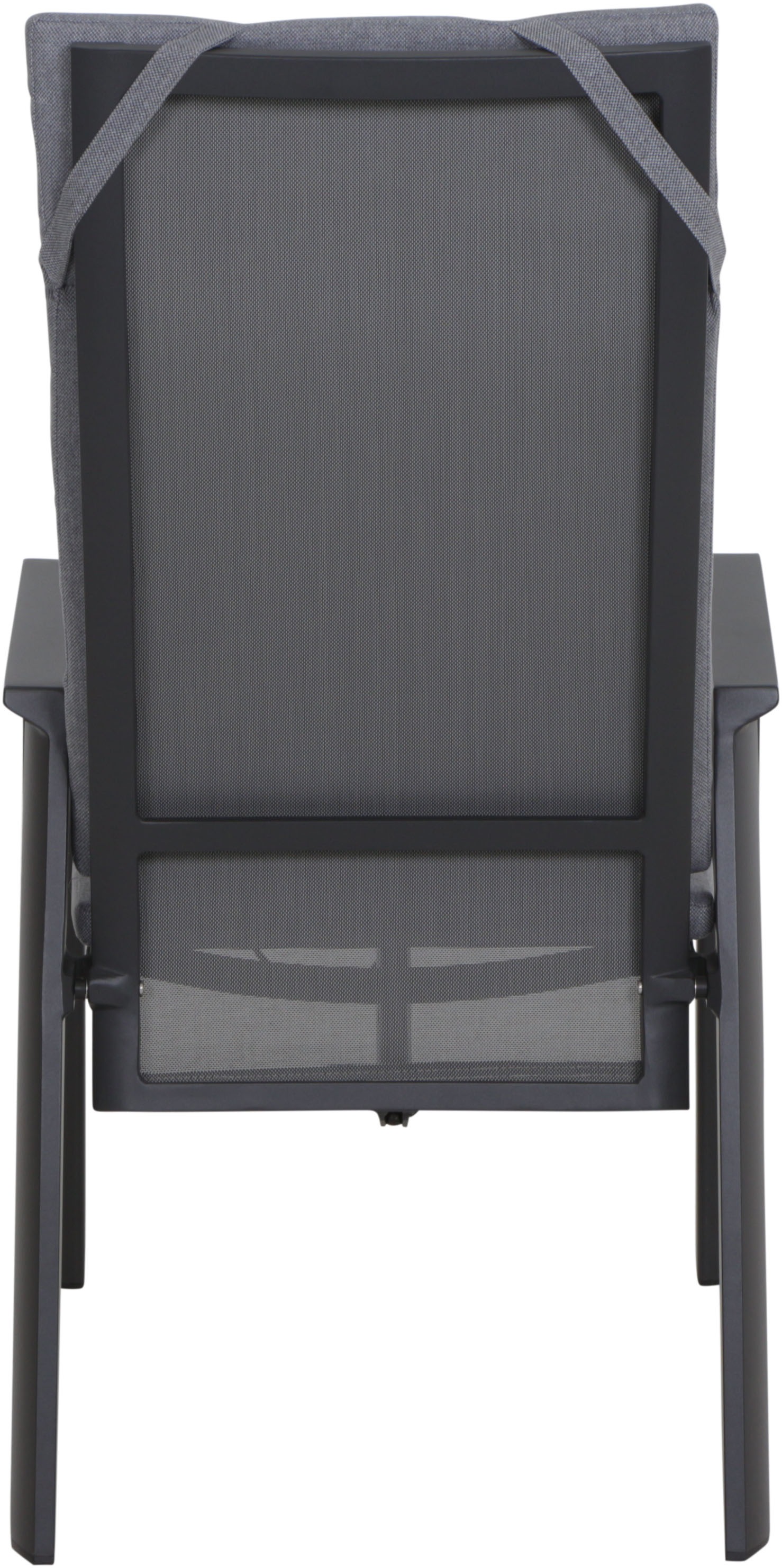 Siena Garden Gartensessel »VALENCIA Move Sessel matt anthrazit« Gestell aus Aluminium, Ranotex® Gewebe dunkelgrau, inkl. Kissen