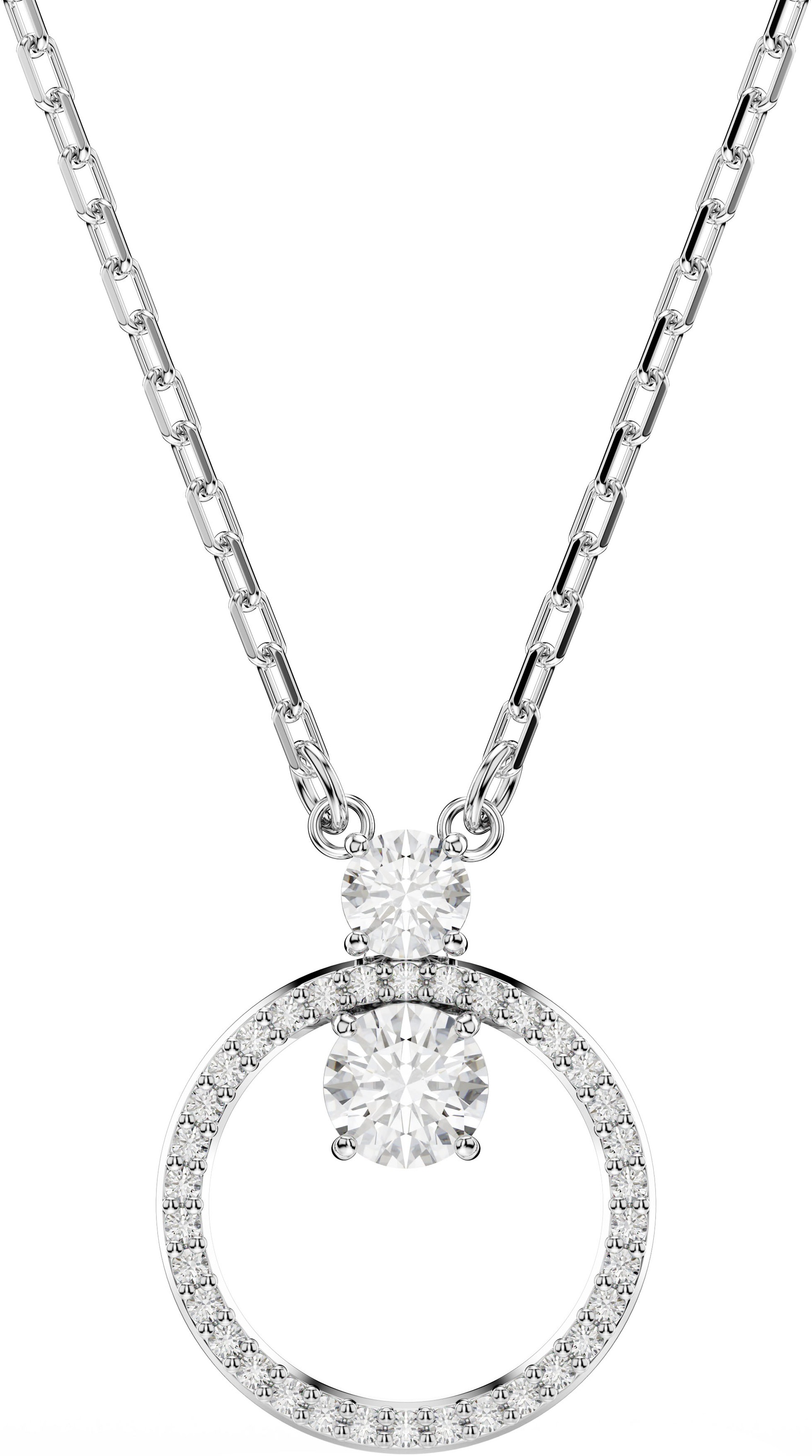 Y-Kette SWAROVSKI "Schmuck Geschenk Constella Y-Halskette", silber (metallfarben, kristallweiß, weiß), Halsketten, Damen, Metall Perlen, L: 48 B: 6mm, Metall, Perlen, mit Swarovski Zirkonia (synth.) - mit Swarovski Perle, B:6mm 3