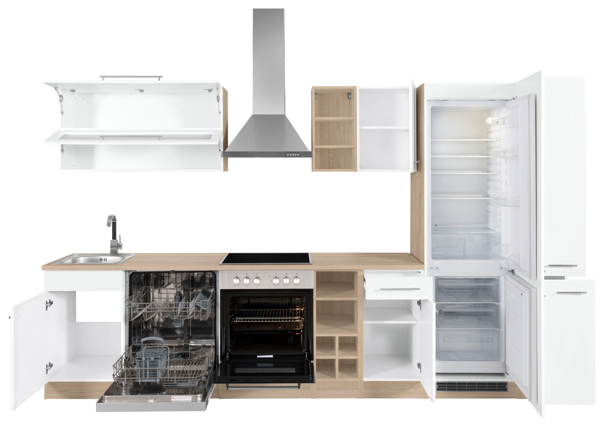 KOCHSTATION Küchenzeile »KS-Eton«, ohne E-Geräte, Breite 330 cm