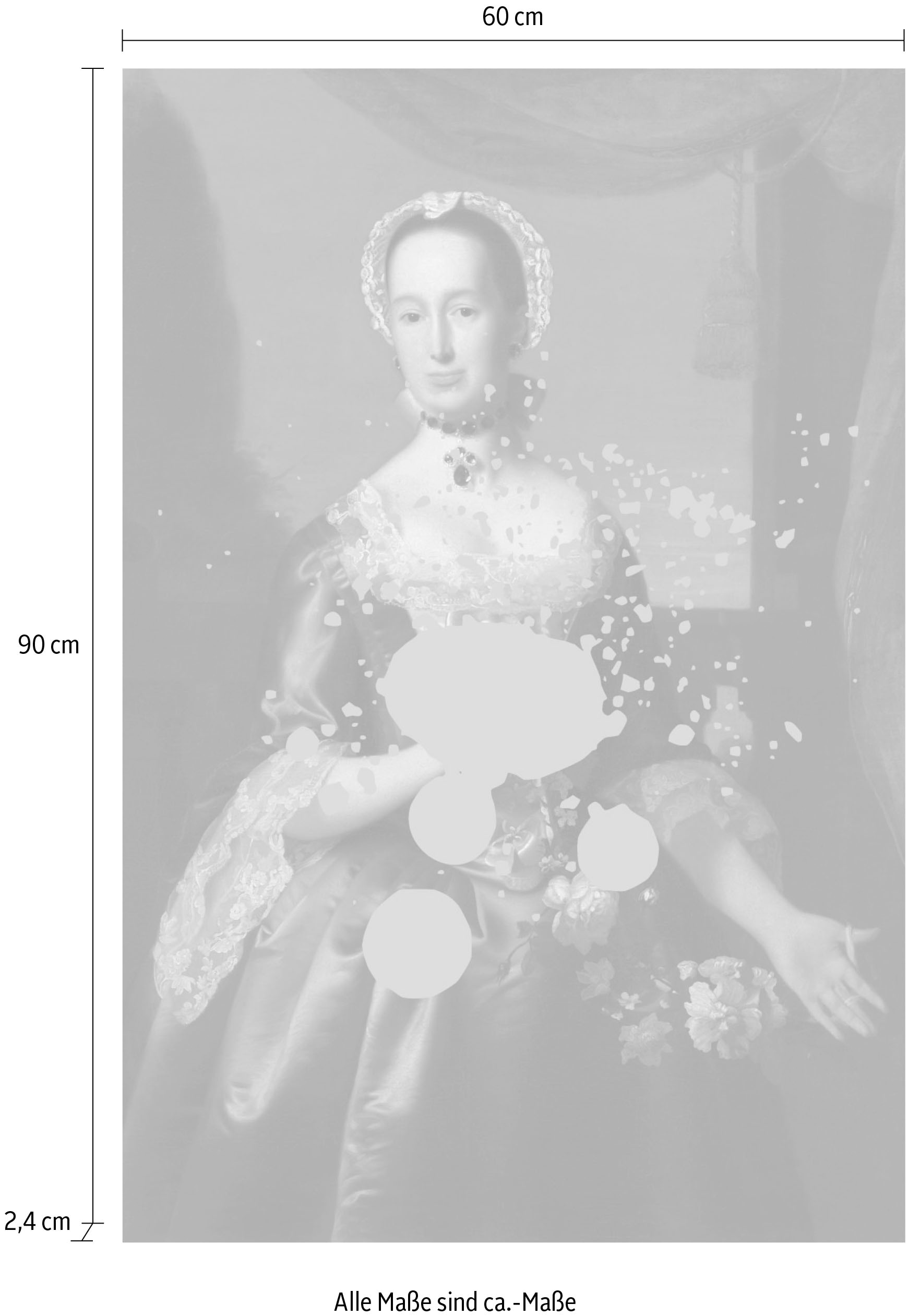 queence Acrylglasbild »Frau mit Farbklecks«, Kunst-Gemälde-Frau-Bilder von Frauen-Historische Persönlichkeiten-Formen, Fine Art-Print in Galeriequalität
