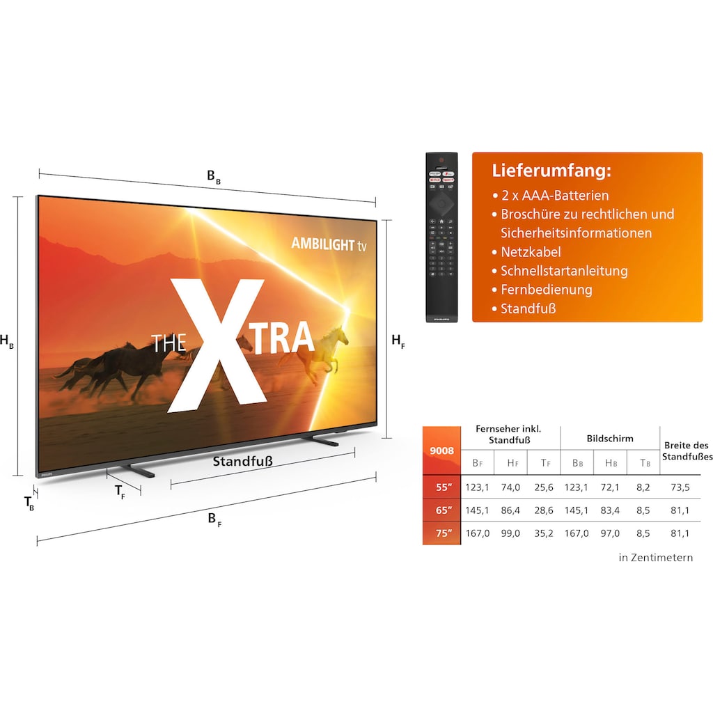 Philips Mini-LED-Fernseher »75PML9008/12«, 189 cm/75 Zoll, 4K Ultra HD, Smart-TV