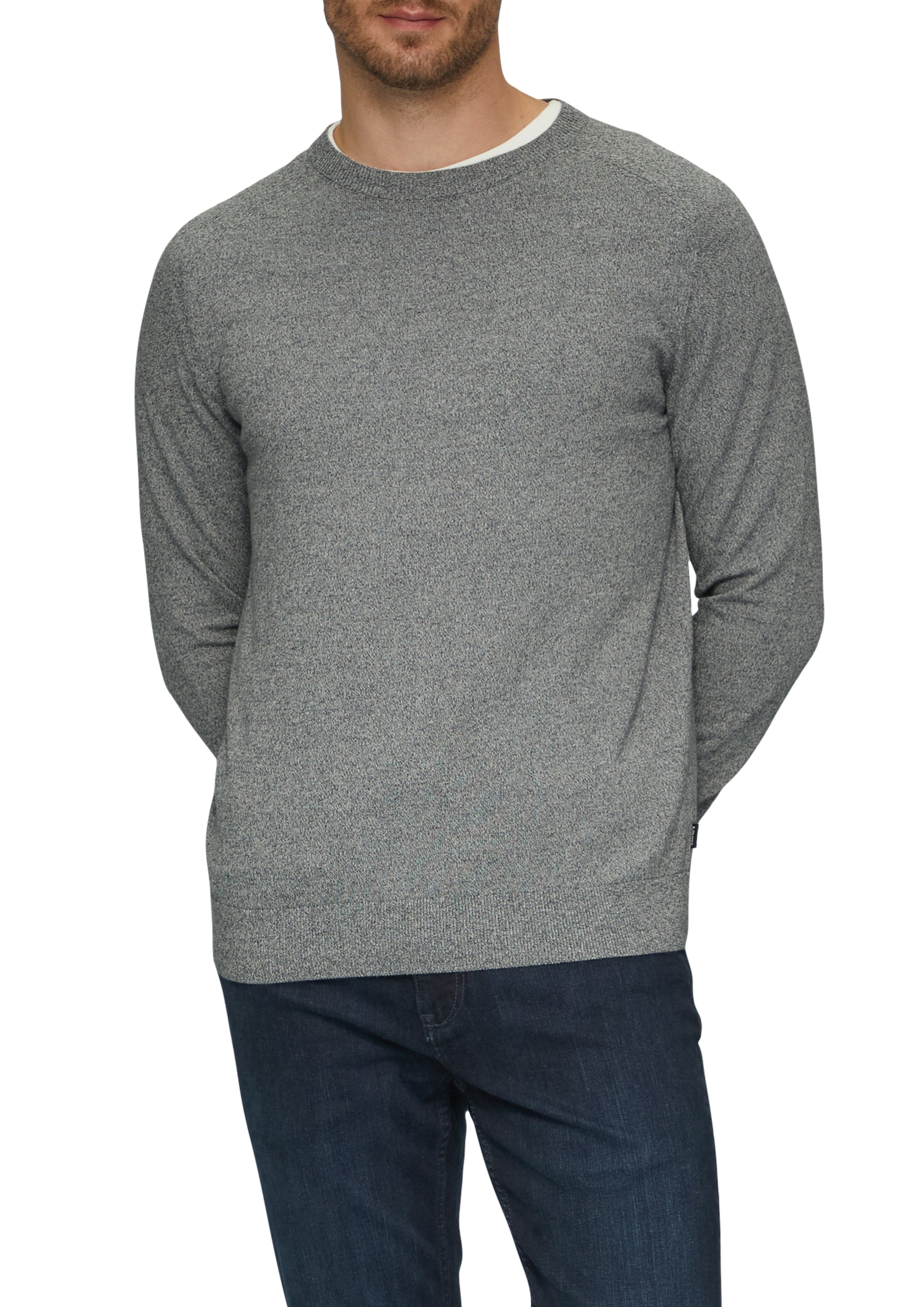 s.Oliver Strickpullover, mit Rundhals und in melierter Optik günstig online kaufen