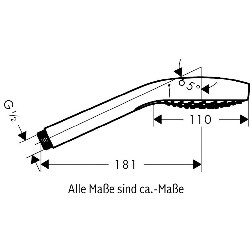 hansgrohe Handbrause »Croma Select S«, 11cm, wassersparend 9 l/min Weiß/chrom