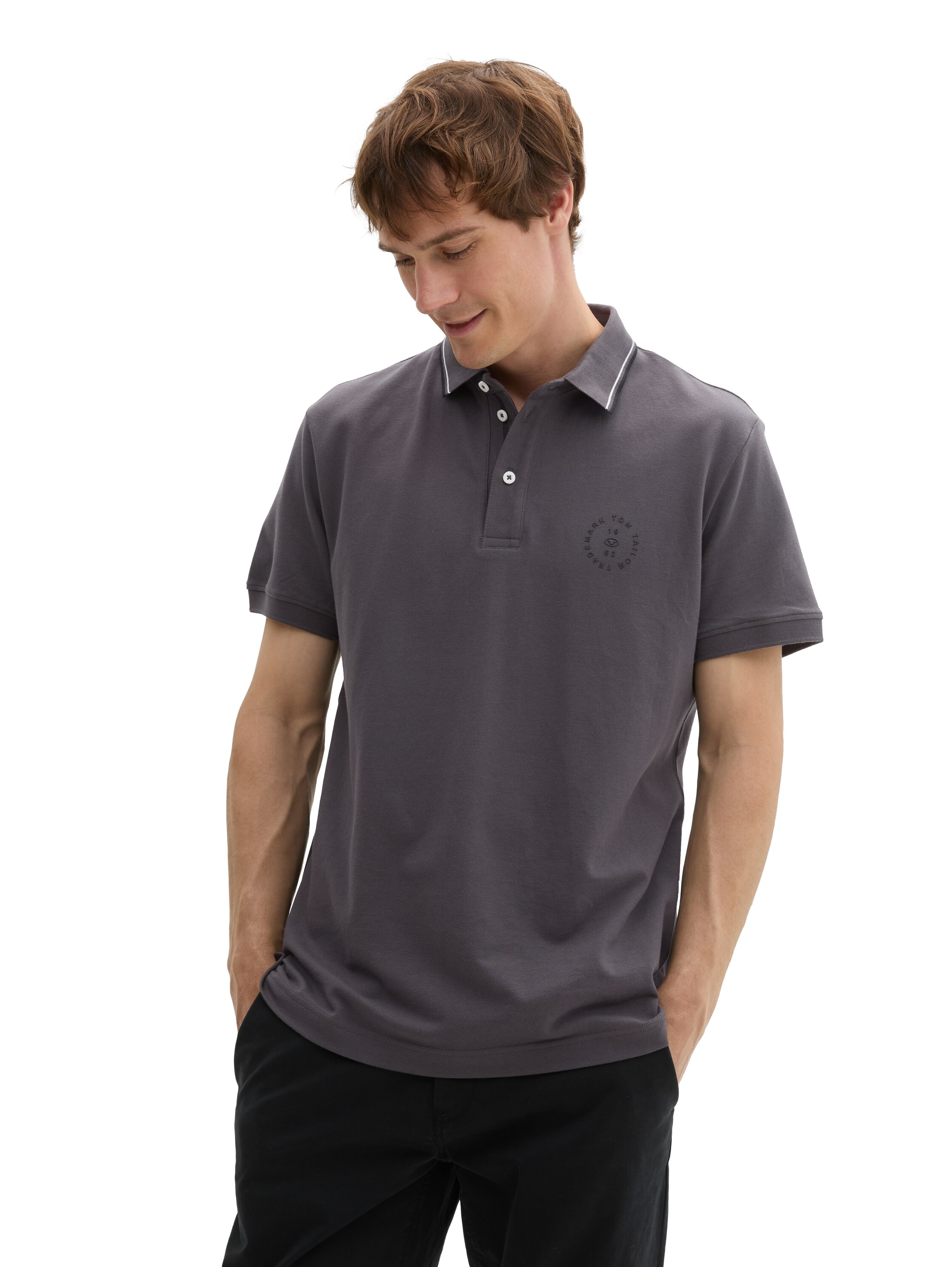 Poloshirt, mit Logo Print