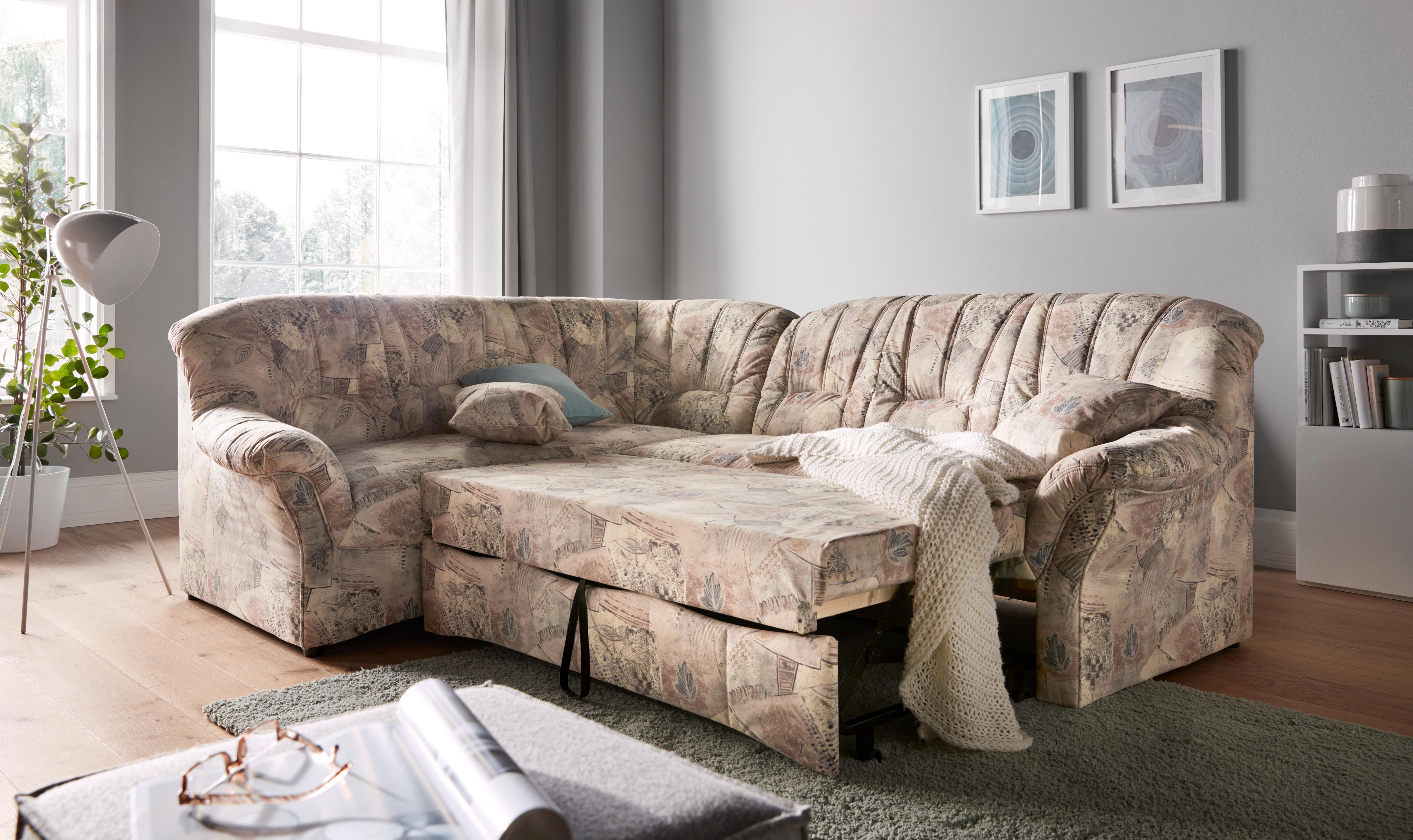 Thumbnail - DOMO collection Ecksofa "Bahia, zeitlos und elegant, bequeme Armlehnen, L-Form", wahlweise mit Bettfunktion