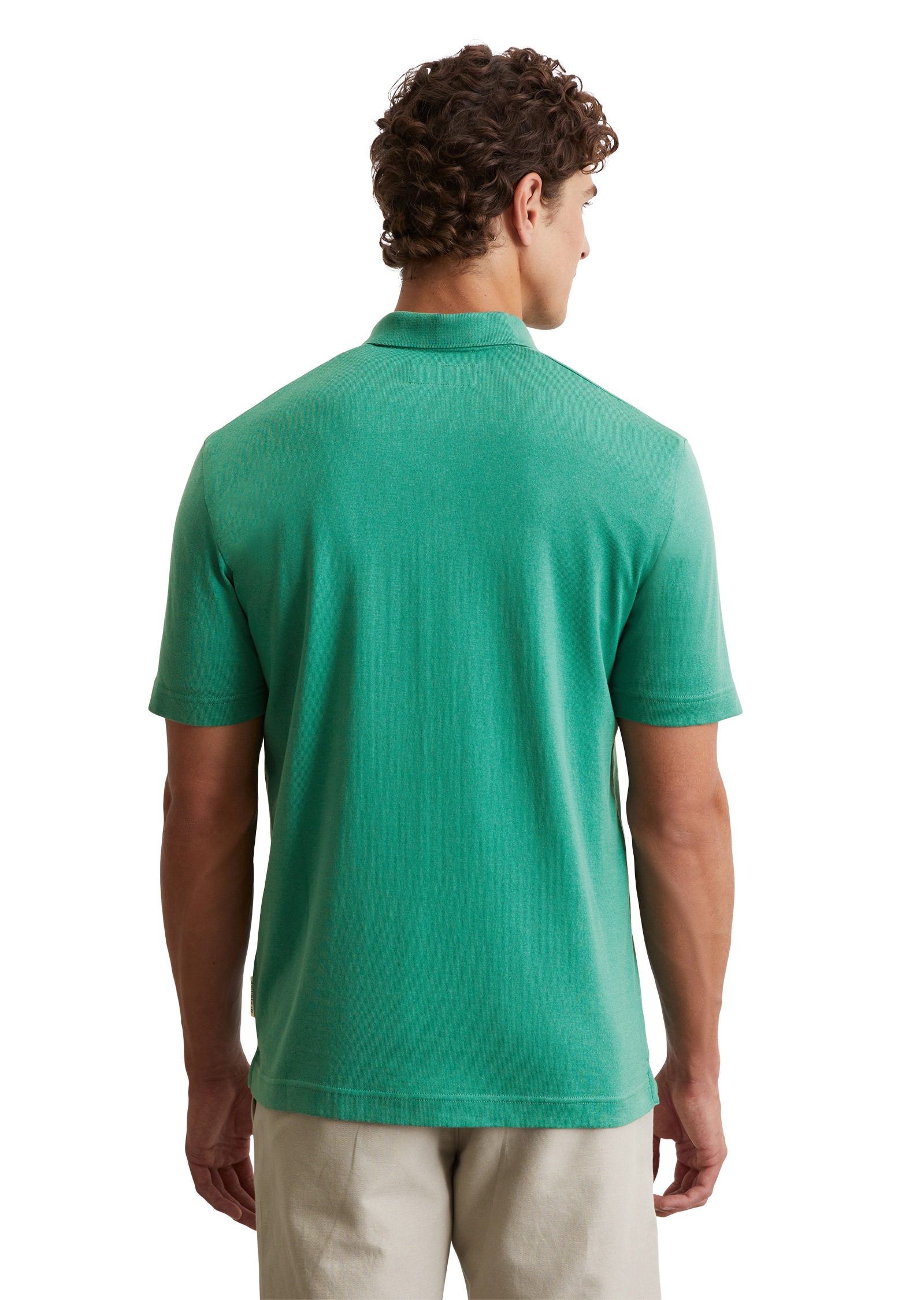 Poloshirt MARC O'POLO "aus reiner Bio-Baumwolle", Herren, Gr. XL, grün (eucalyptus grün), Obermaterial: 100% Baumwolle, unifarben, Basic, Shirts 3