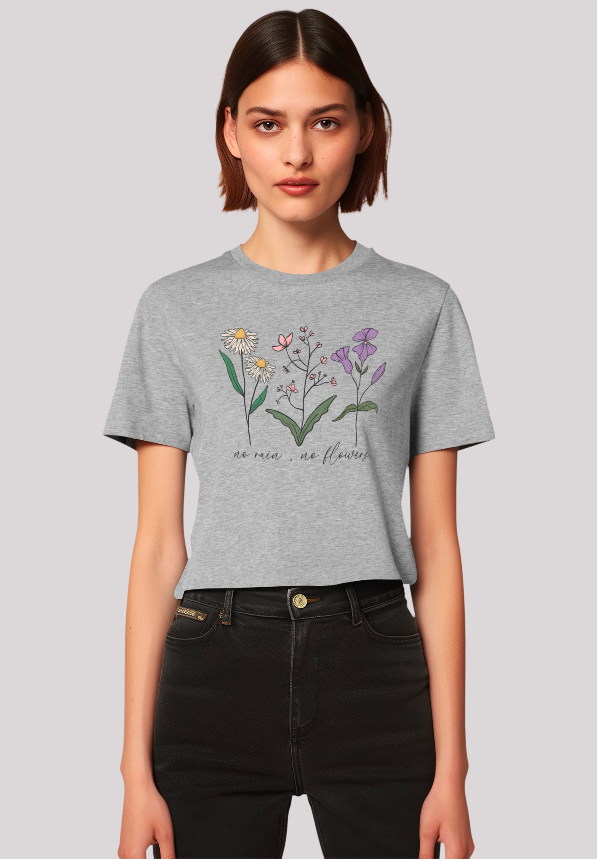 F4NT4STIC T-Shirt "Blumen no rain no Blumens", Premium Qualität günstig online kaufen