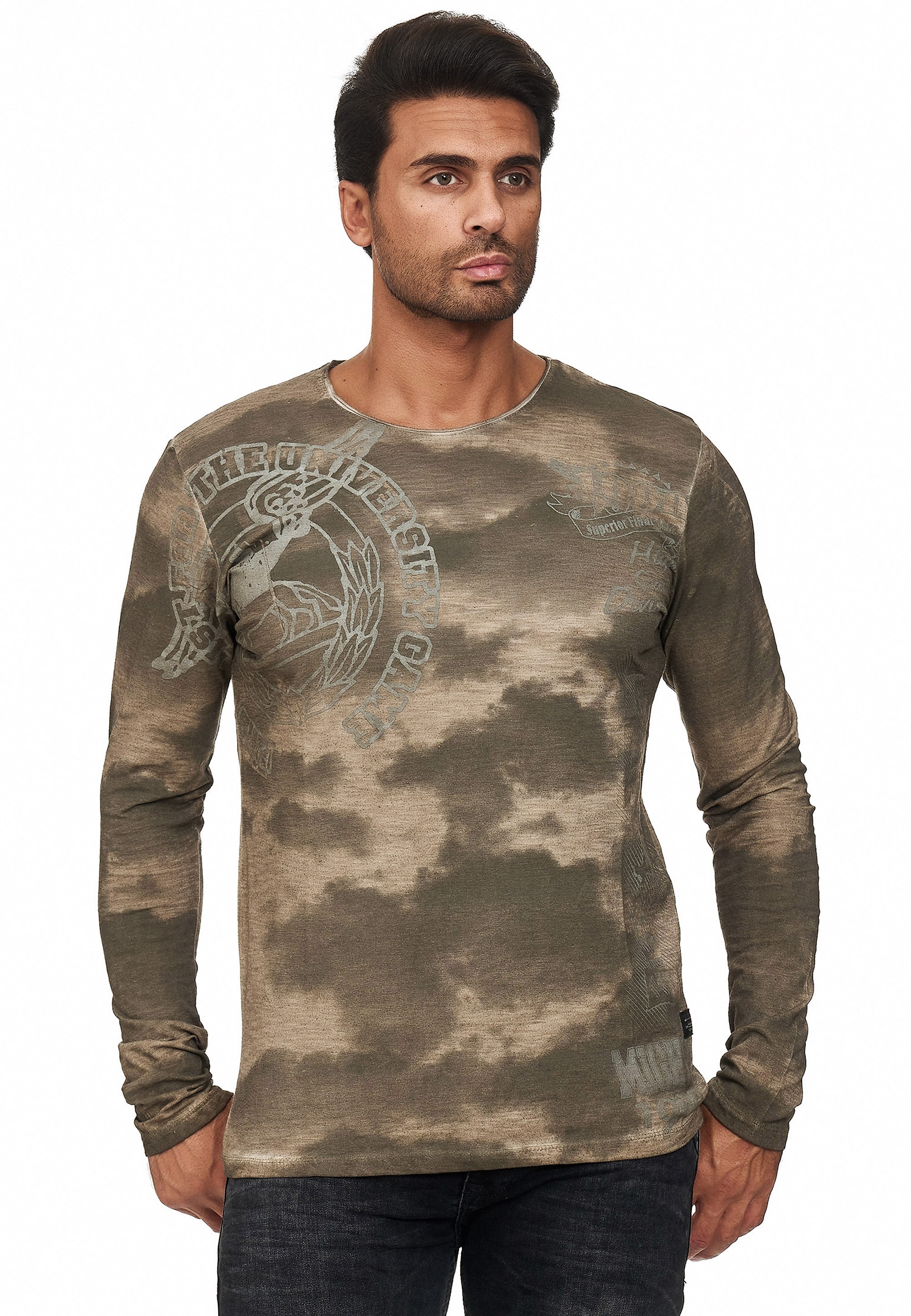 Rusty Neal Langarmshirt, mit eindrucksvollem Print