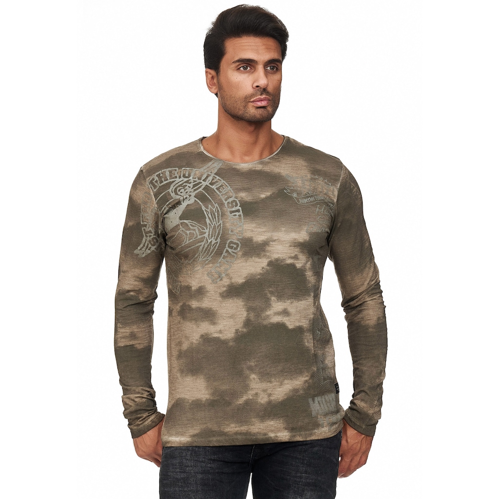 Rusty Neal Langarmshirt, mit eindrucksvollem Print