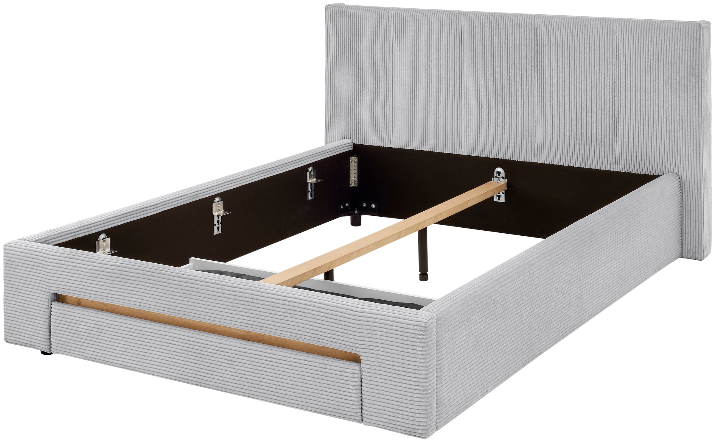 INOSIGN Polsterbett »CiTY/GiRON, Bettgestell mit Bettkasten, gepolstertes Stauraumbett«, mit Hundebett oder Stauraumschublade, Bezug Cord-oder Leinenoptik