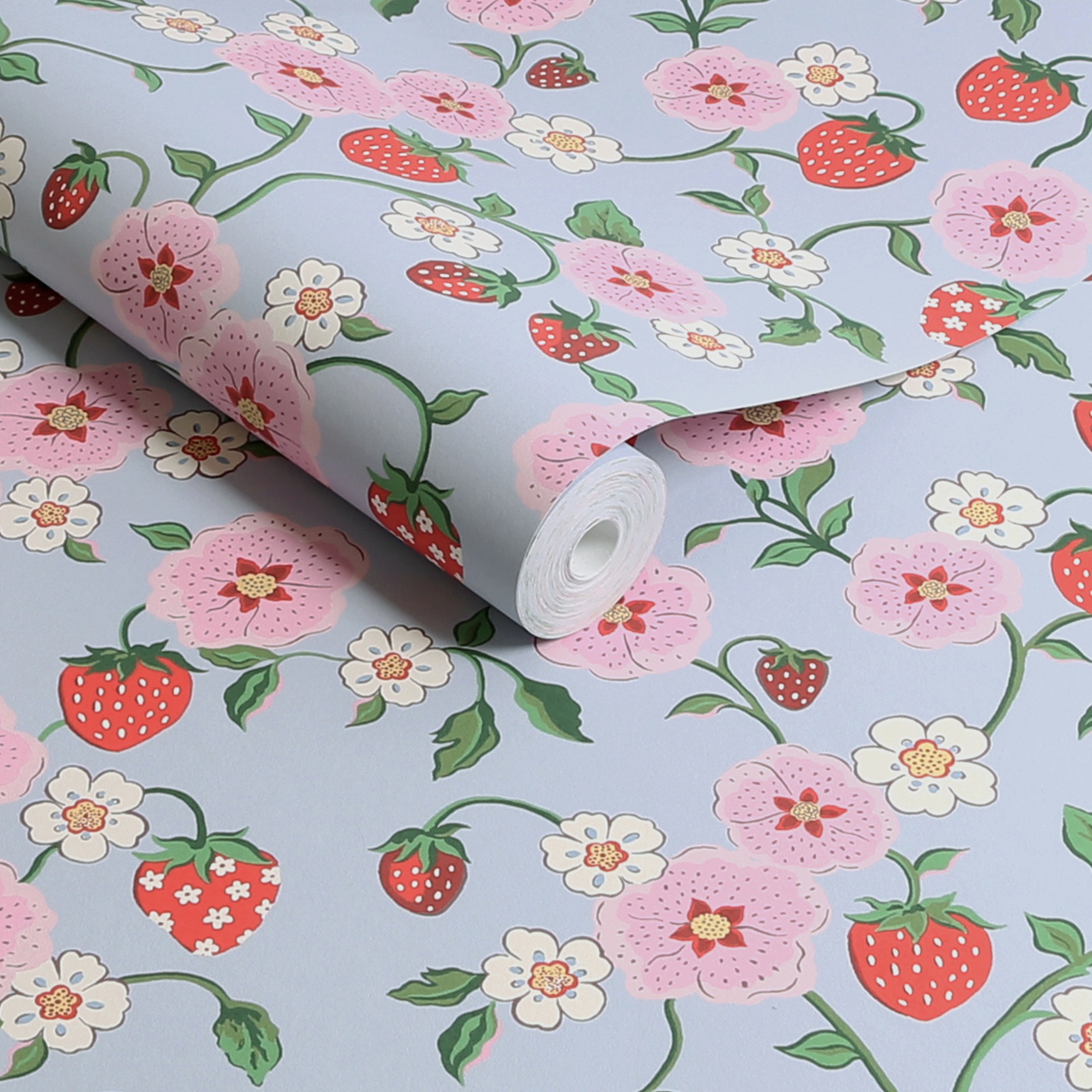 Cath Kidston Vliestapete »Strawberry Summer« geblümt glatt 10mx52cm (ca. 5m2)