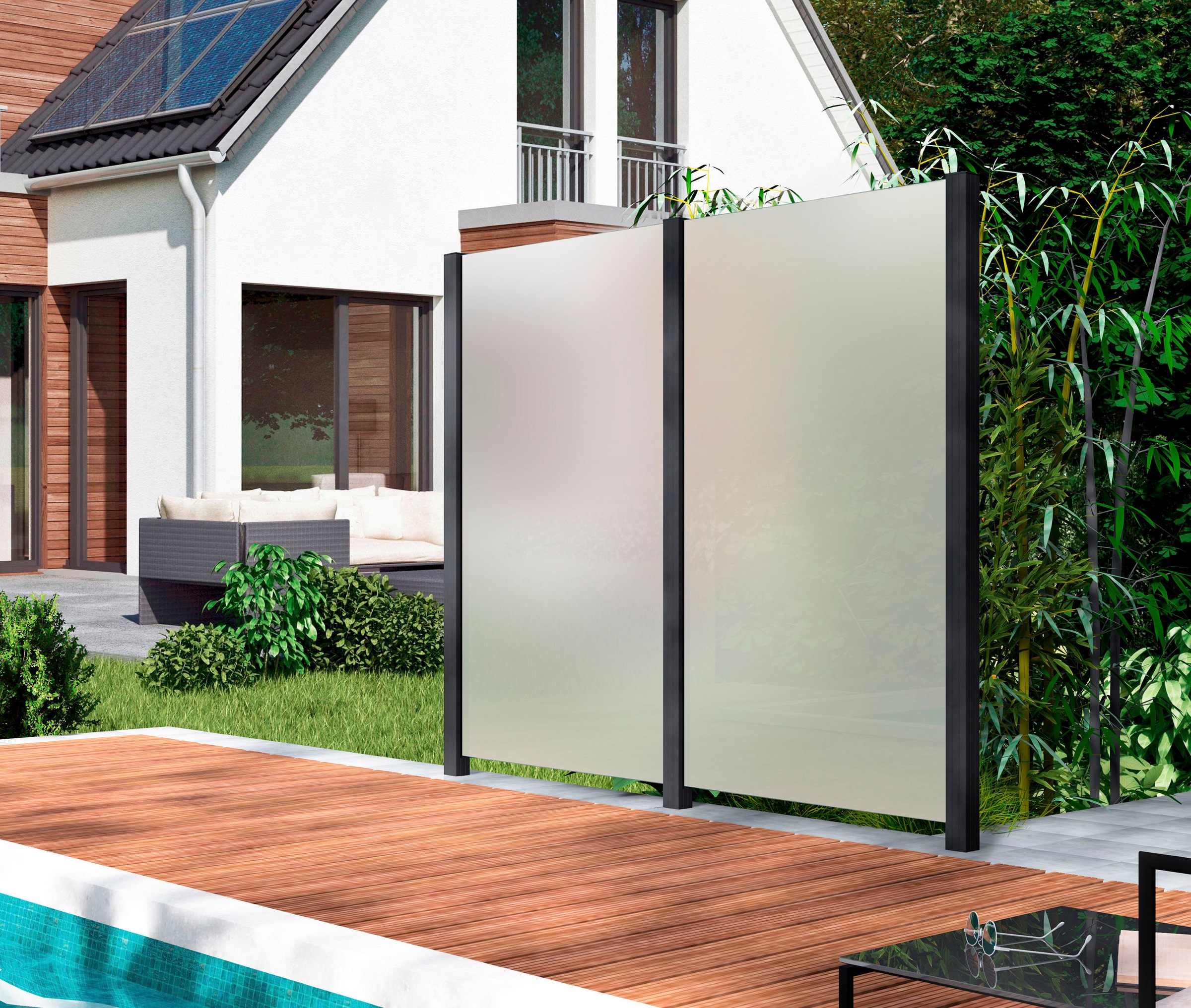 STAKET PRO Zaun Glaszaun, Gesamtlänge: 2,212 m, 3 Pfosten günstig online kaufen