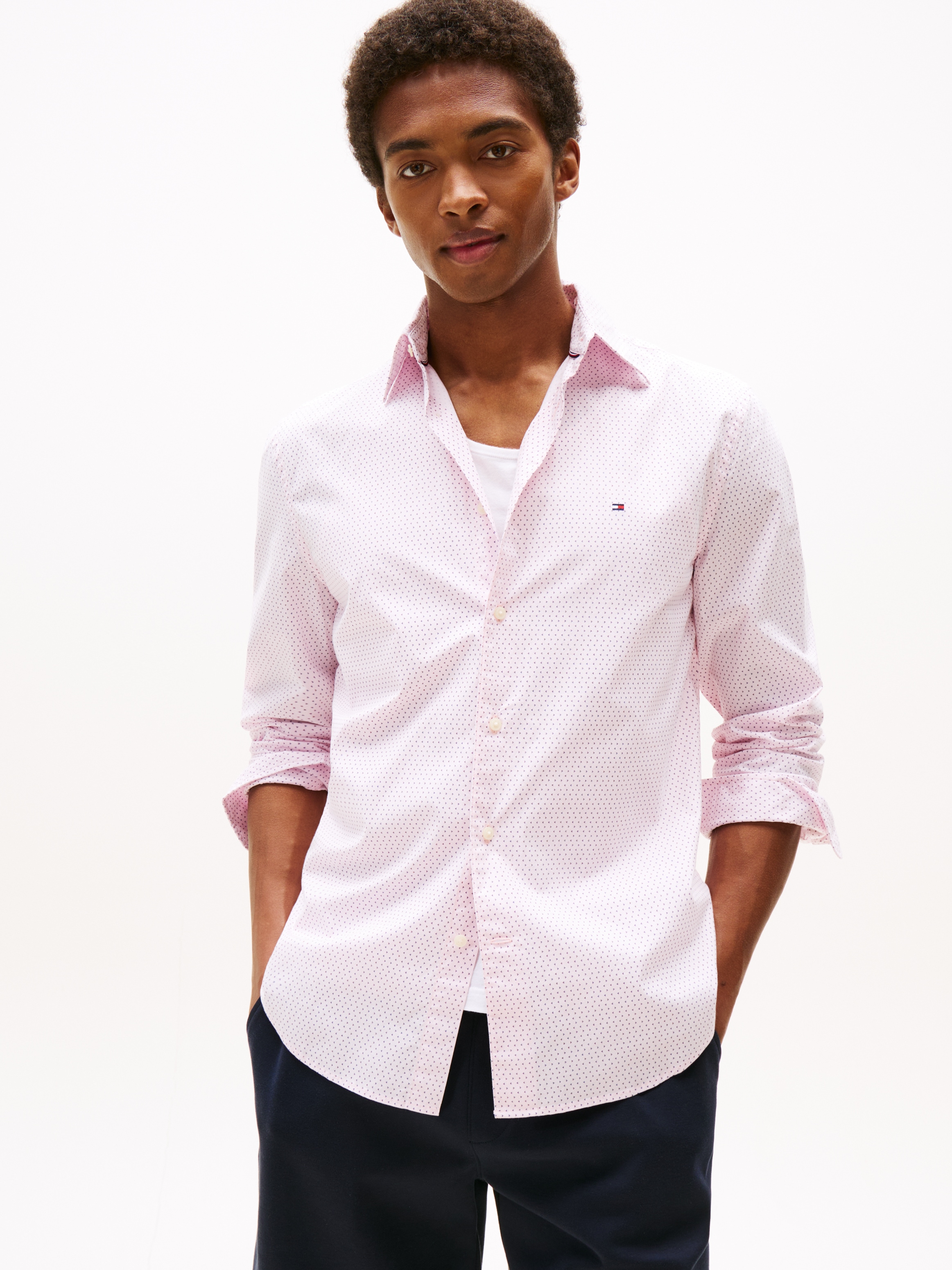 Tommy Hilfiger Langarmhemd "FLEX POPLIN MINI PRINT RF SHIRT", regular fit, günstig online kaufen