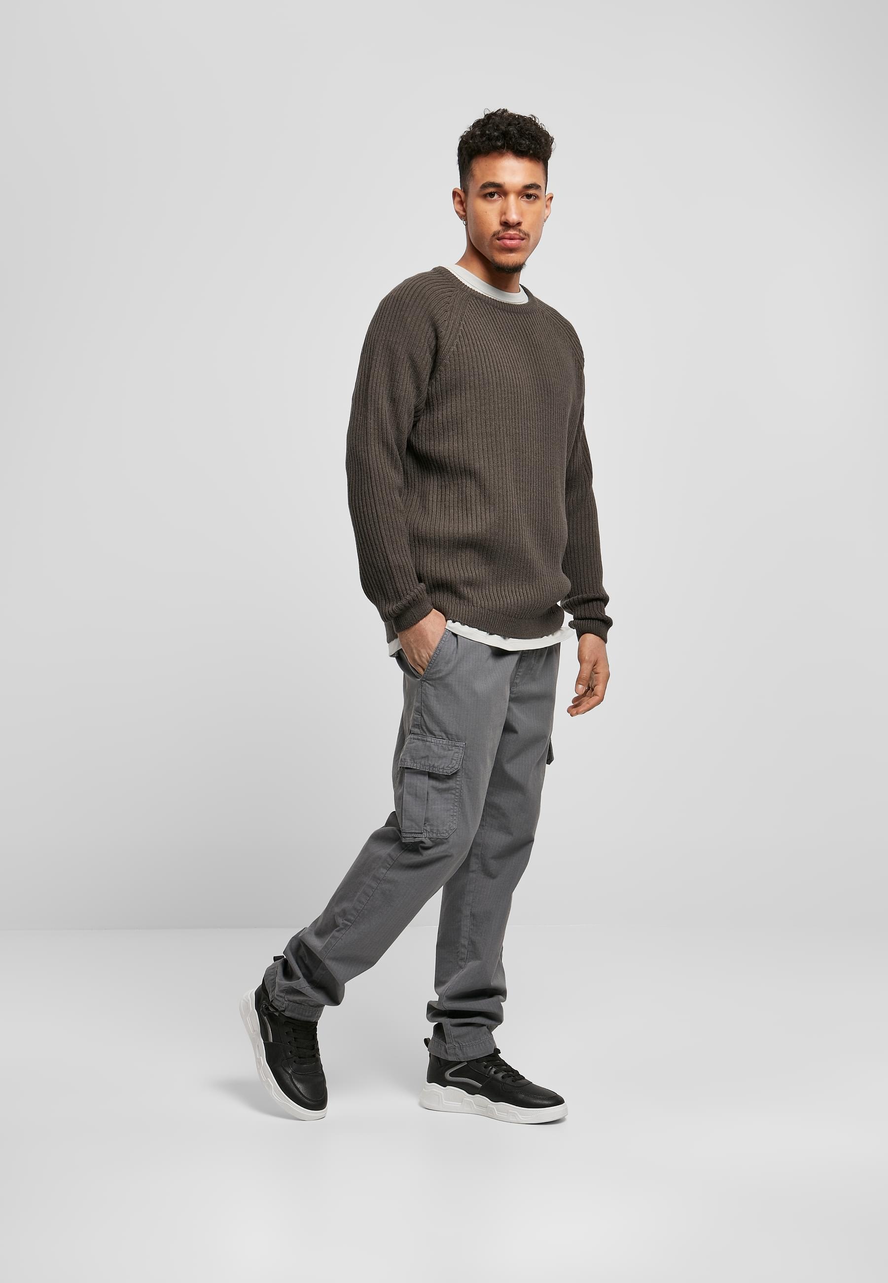 URBAN CLASSICS Rundhalspullover »Urban Classics Herren Ribbed Raglan Sweater«, (1 tlg.)