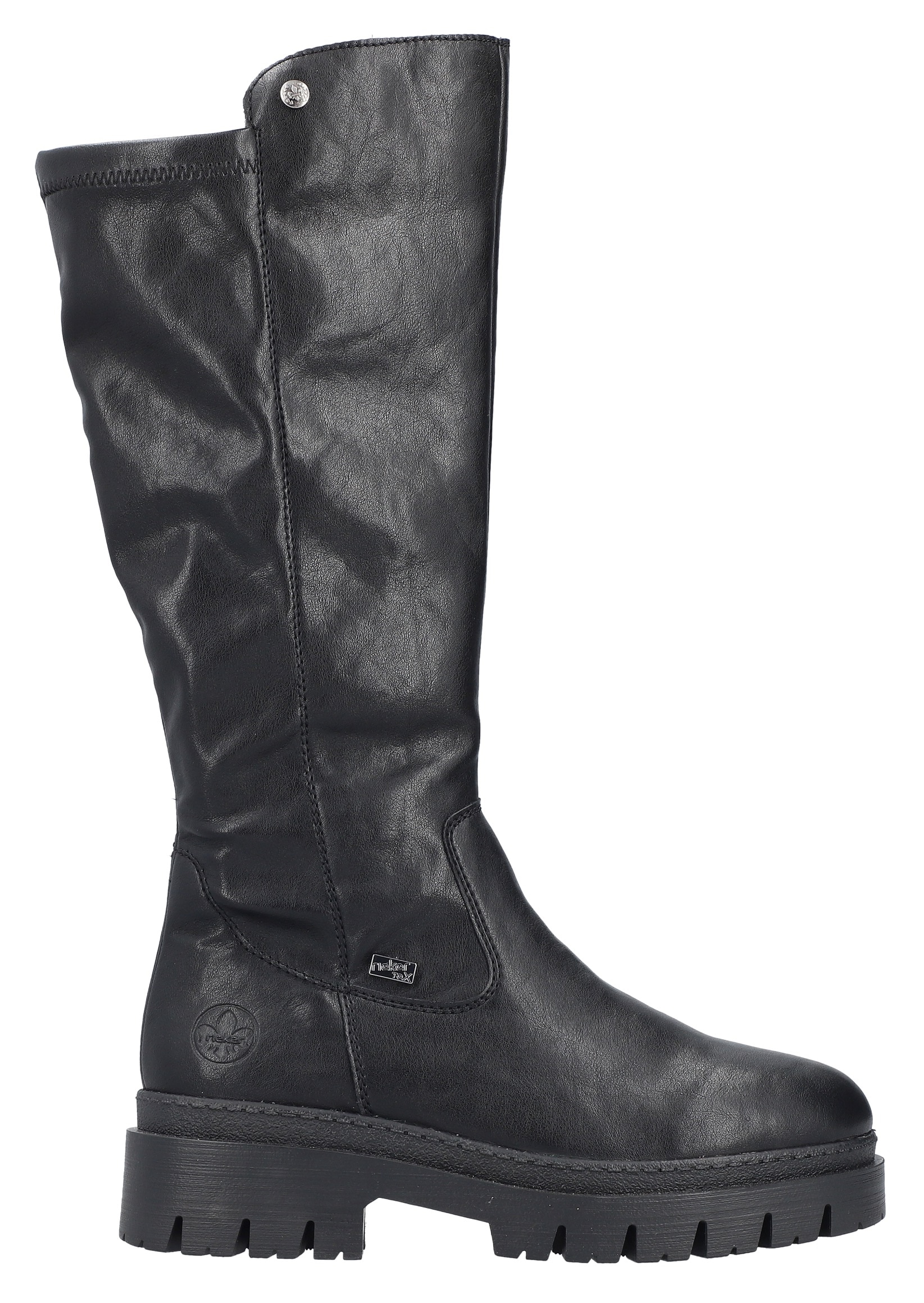 Rieker Winterstiefel, Langschaftstiefel, Plateaustiefel mit Stretch am Schaft, TEX-Membrane