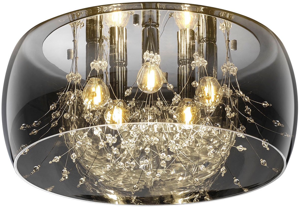 TRIO Leuchten Deckenleuchte »Crystel«, 5xE14 Elegante Glasschirm Deckenlampe 5 | mit exkl Leuchtmittel 50cm, flammig-flammig, BAUR Ø