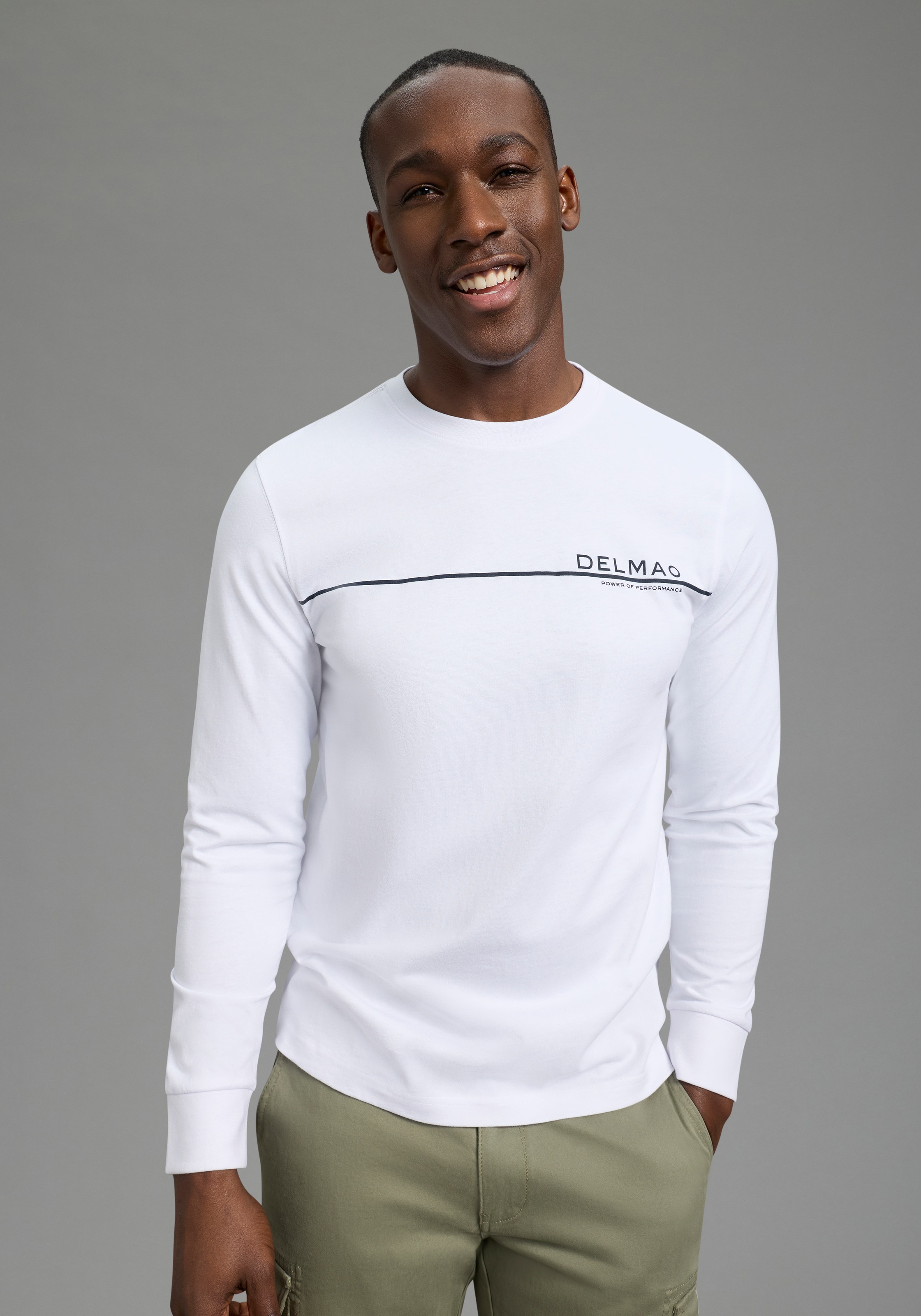 DELMAO Rundhalsshirt "Neue Kollektion" casual Stil, langarm, schmale Passfo günstig online kaufen
