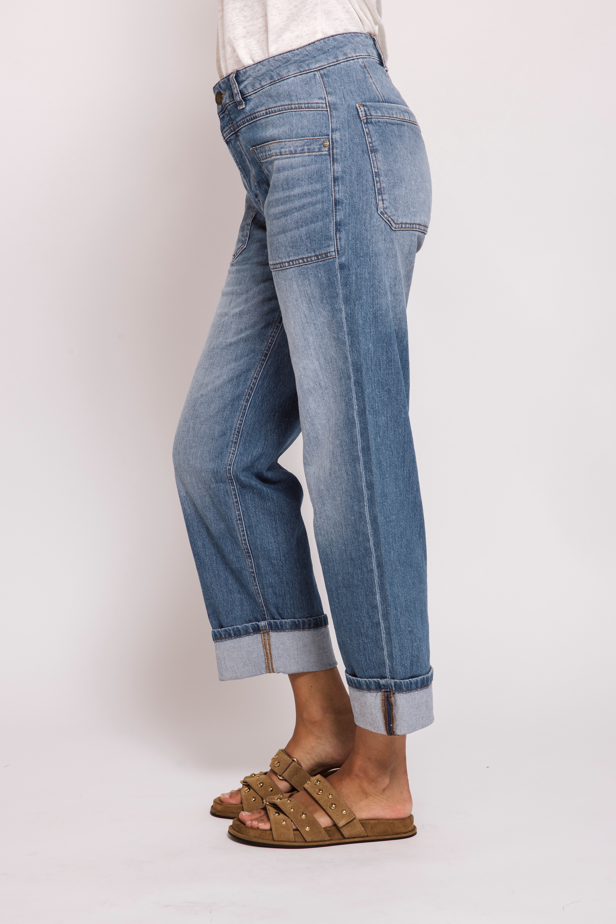 Zhrill Weite Jeans »ZHKARLI Jeans wide leg« 3/4-Länge mit Aufschlag