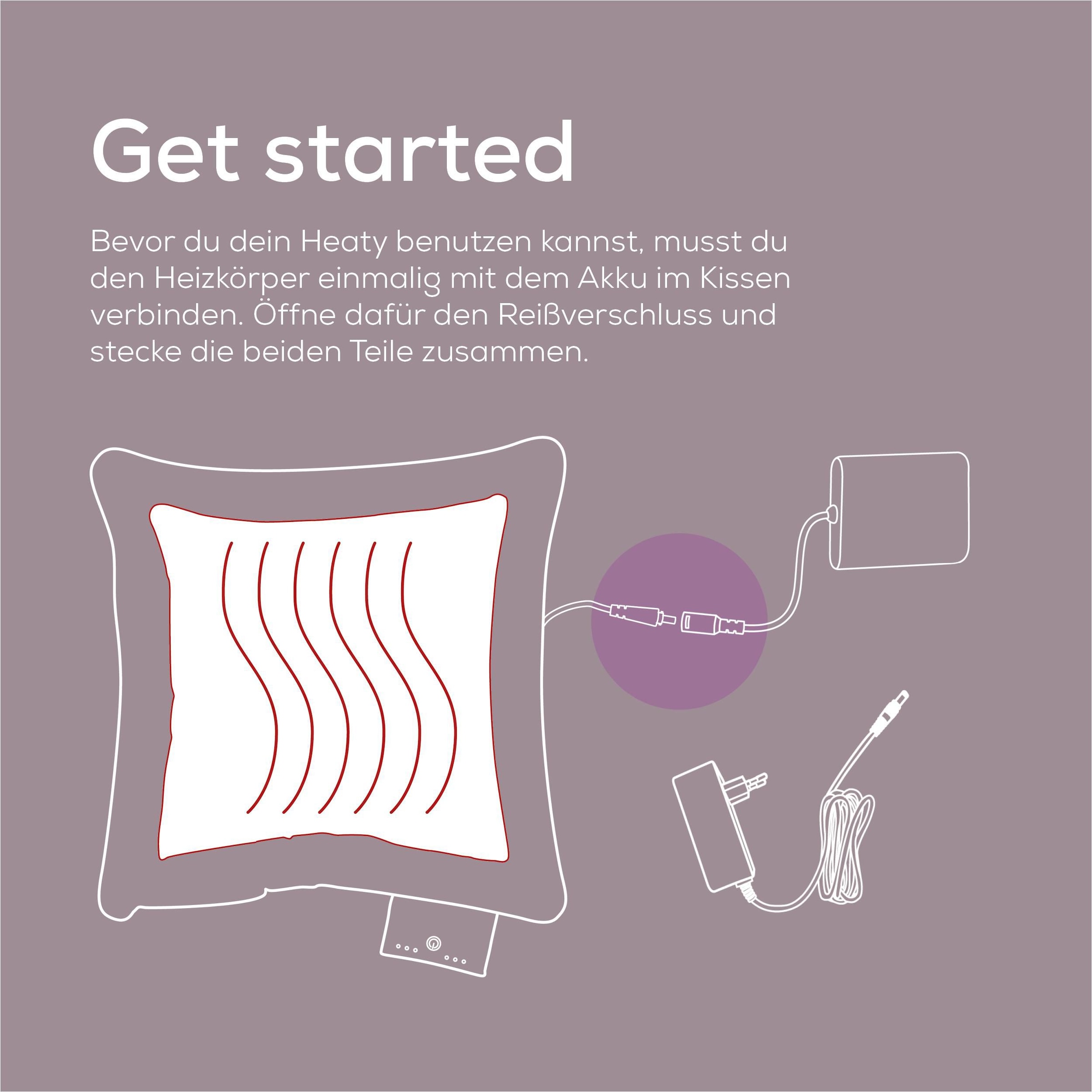 BEURER Heizkissen »HK 77 Heaty, kabellos« Stylisches Design mit modernem Cordstoff, 3 Temperaturstufen, 45x45 cm