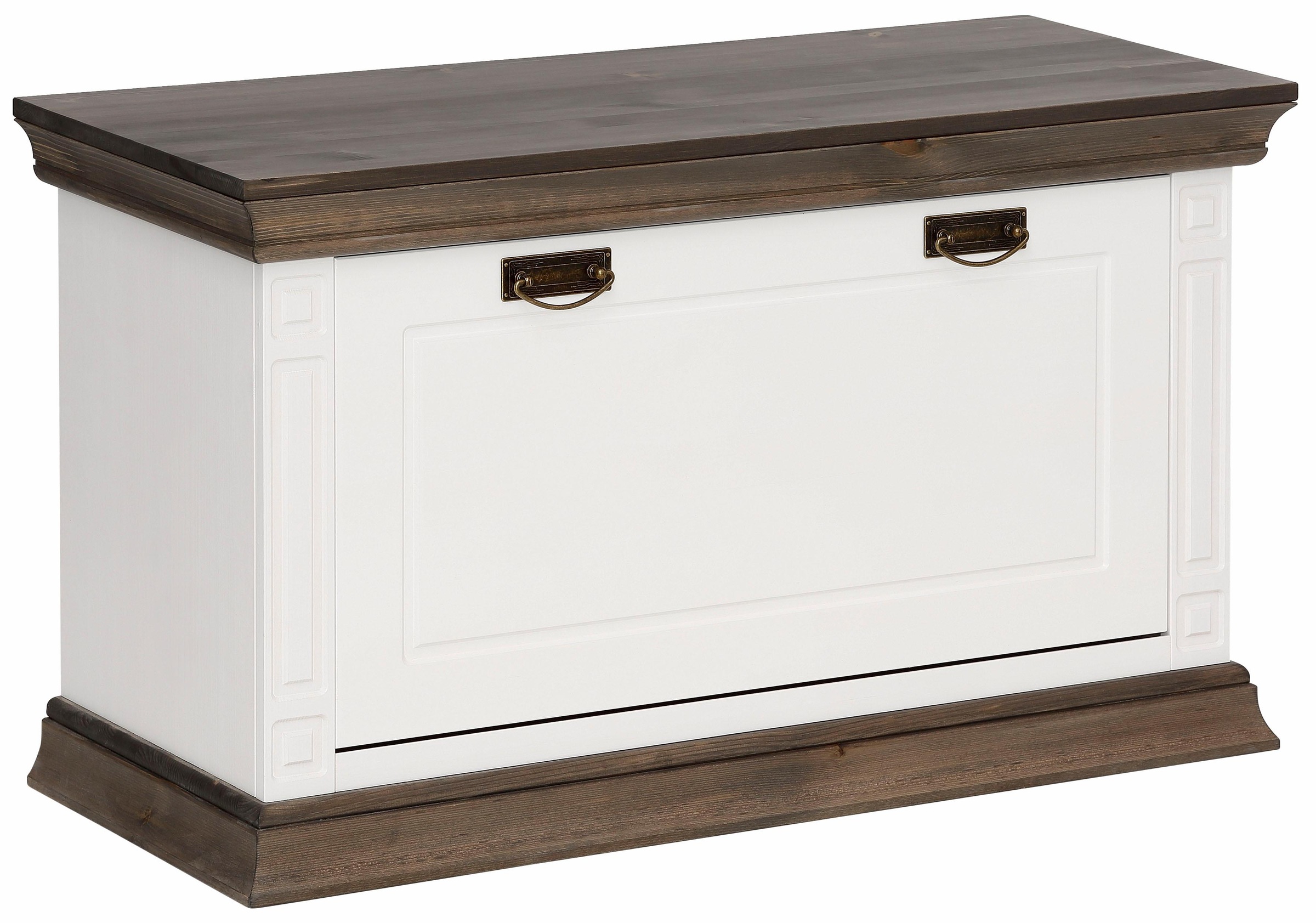 Schuhbank OTTO HOME, B:96cm H:55cm T:39cm, weiß, Massivholz, Sitzbänke, "Vinales"