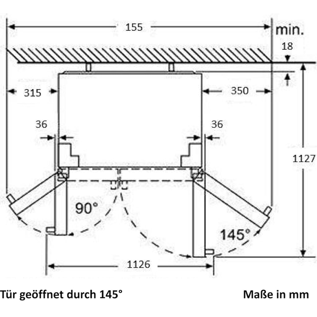 Hanseatic Side-by-Side »HSBS17990DI«, HSBS17990DI, 176,5 cm hoch, 89,7 cm breit, NoFrost, Schnellkühlfunktion, Urlaubsschaltung, 4 Jahre Garantie