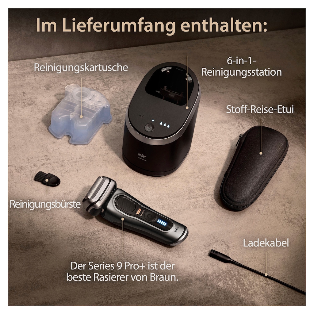 Braun Elektrorasierer »Series 9 Pro+ 9565cc«, Reinigungsstation