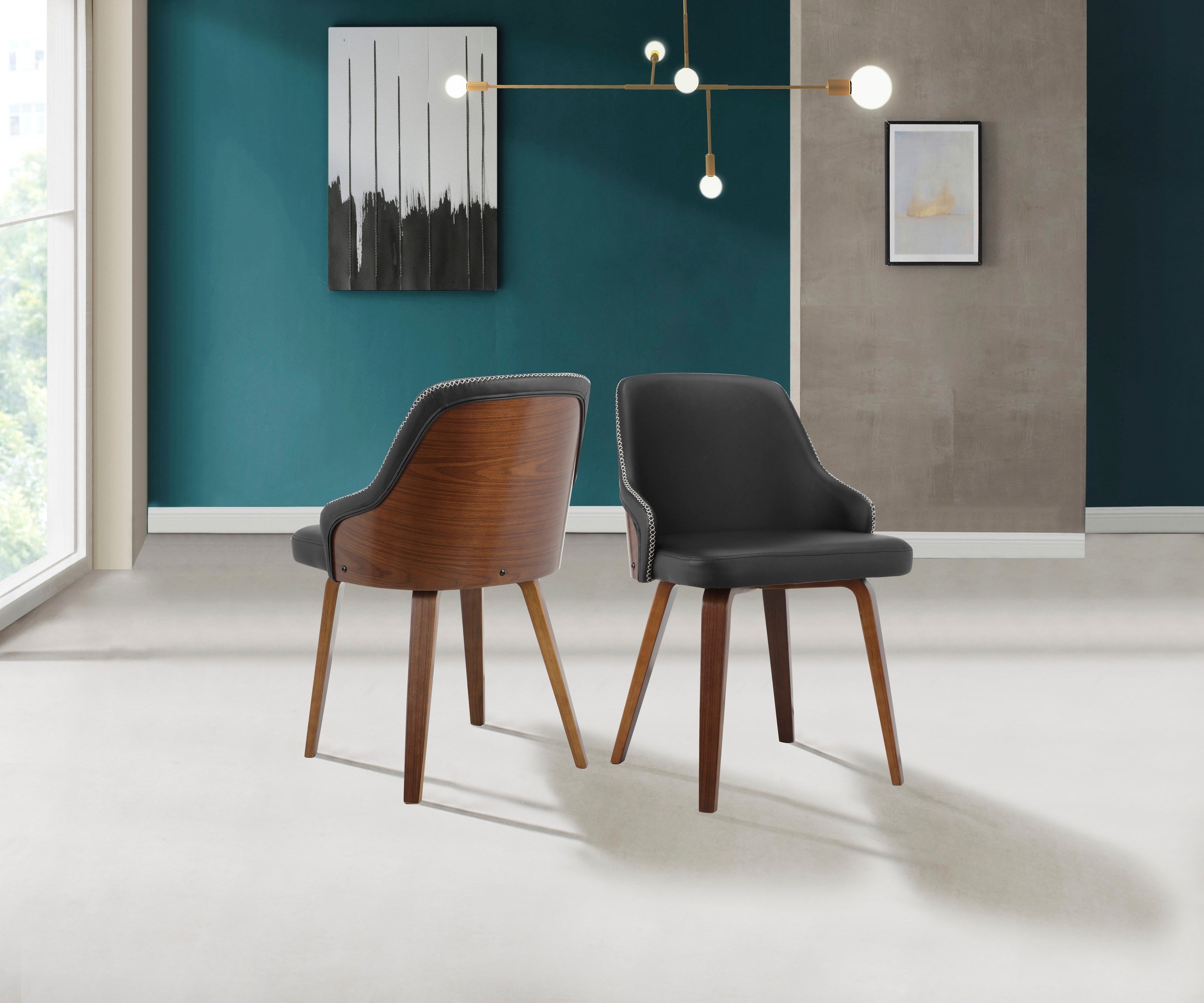OTTO home Esszimmerstuhl "Bojan" () 2 Stk.pflegeleichtes Kunstleder, Sitz- und Rücken gepolstert, Sitzhöhe 47 cm