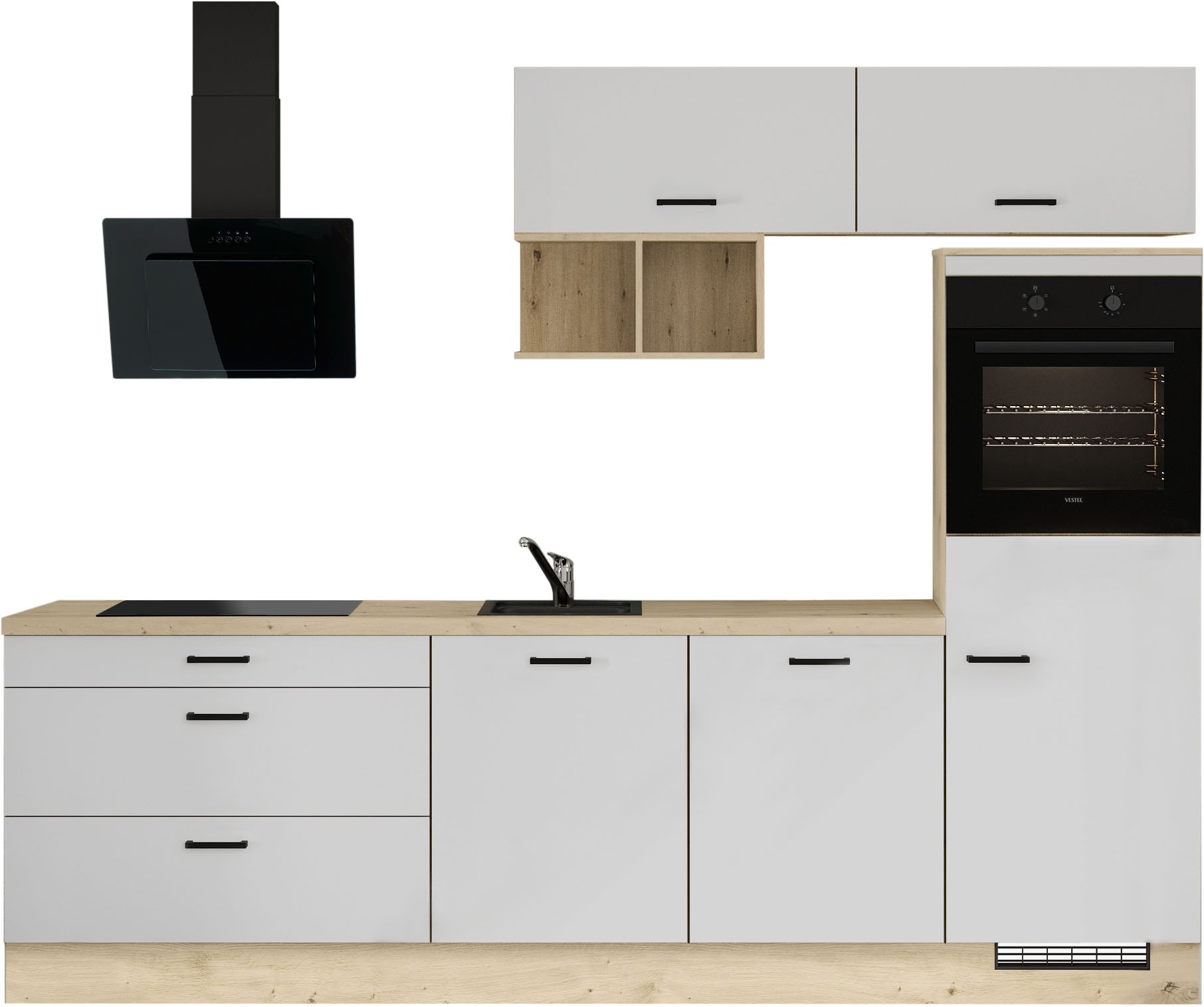 IMPULS KÜCHEN Küchenzeile "München, Ausrichtung wählbar, Schubkästen mit Soft-Close" Set, in verschiedenen Farben erhältlich, Breite 280 cm