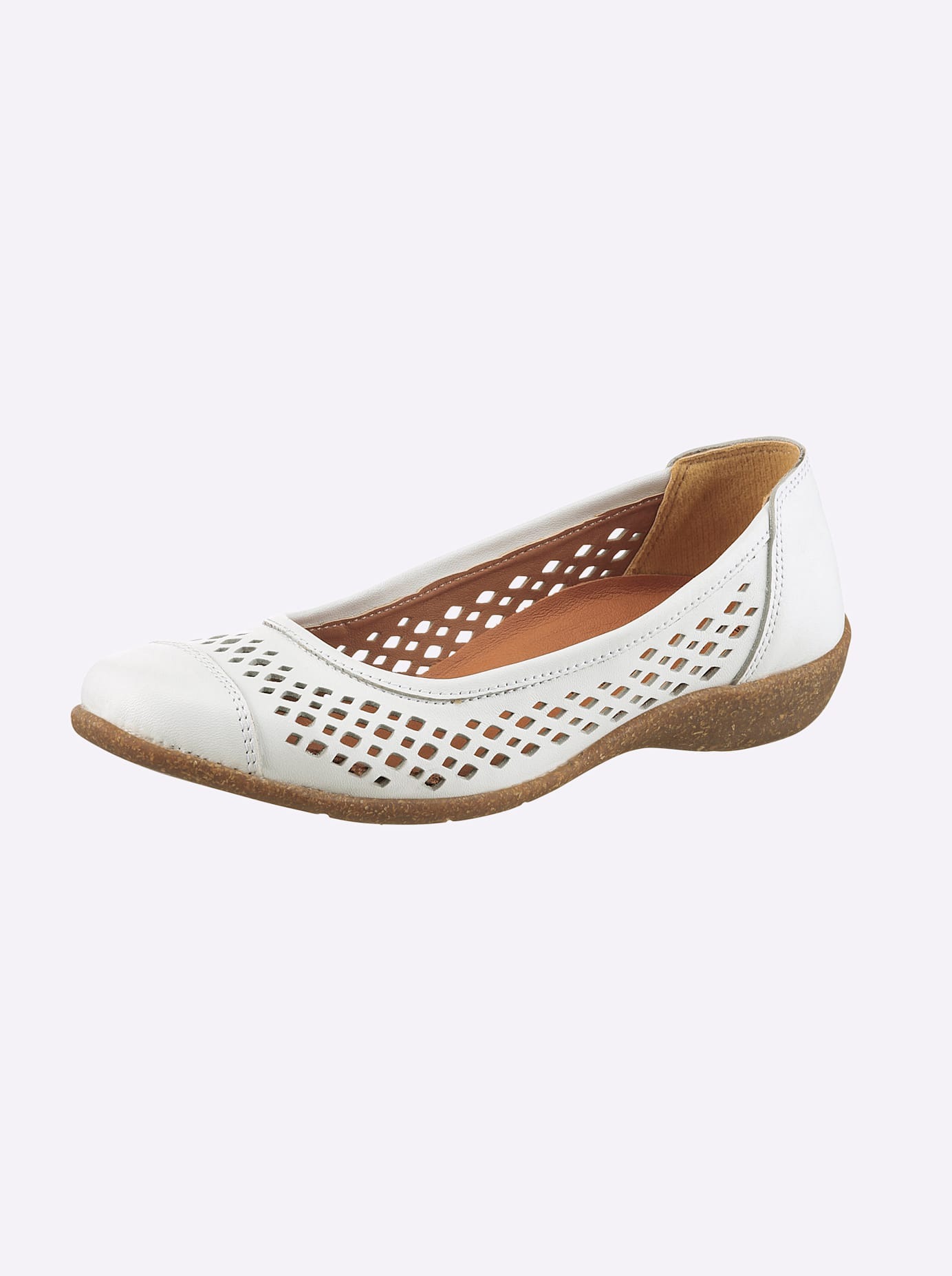 Ballerina CASUAL LOOKS, Damen, Gr. 40, weiß, Glattleder, Schuhe Ballerina