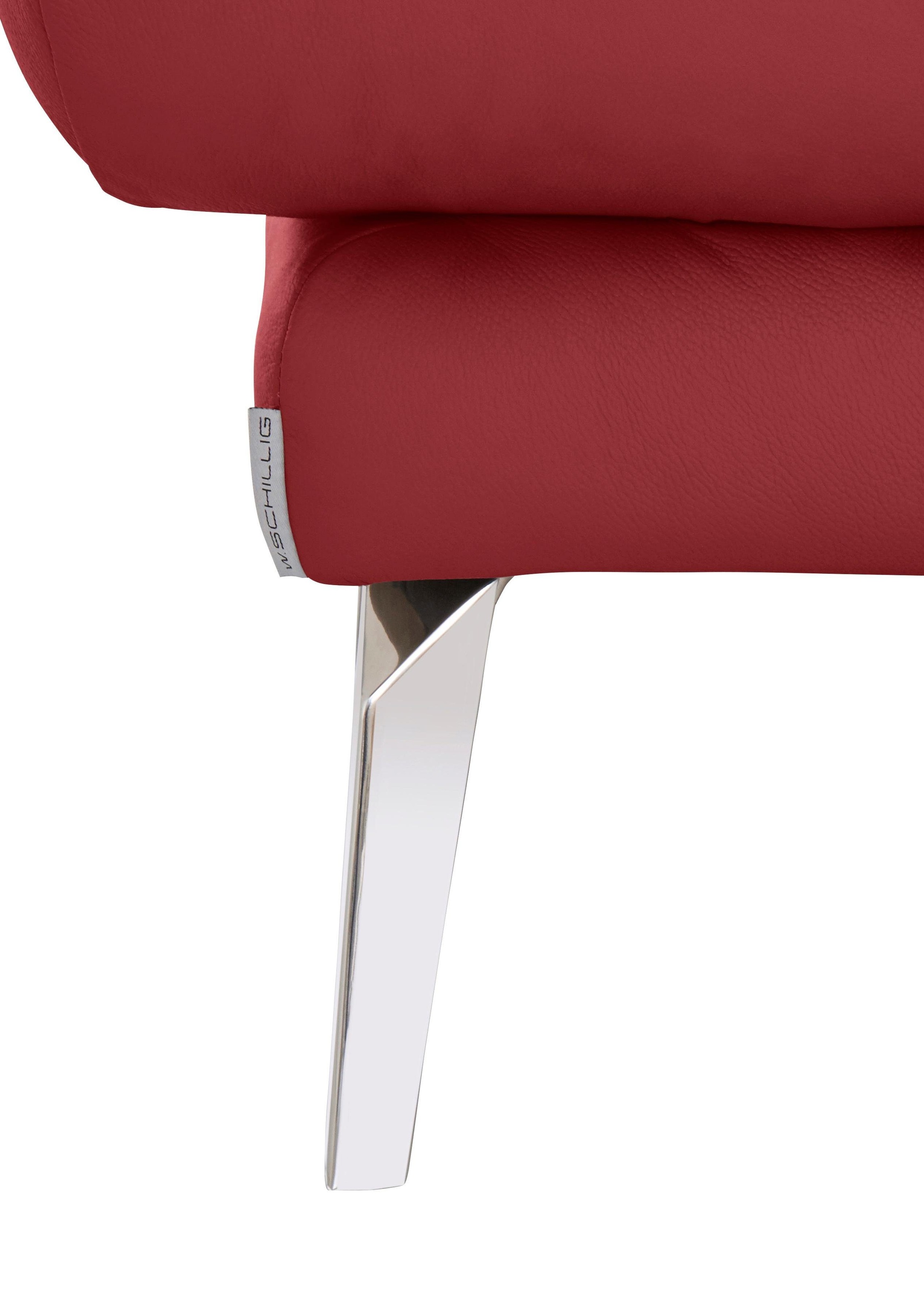 W.SCHILLIG Hocker »softy«, mit dekorativer Heftung im Sitz, Füße Chrom glänzend