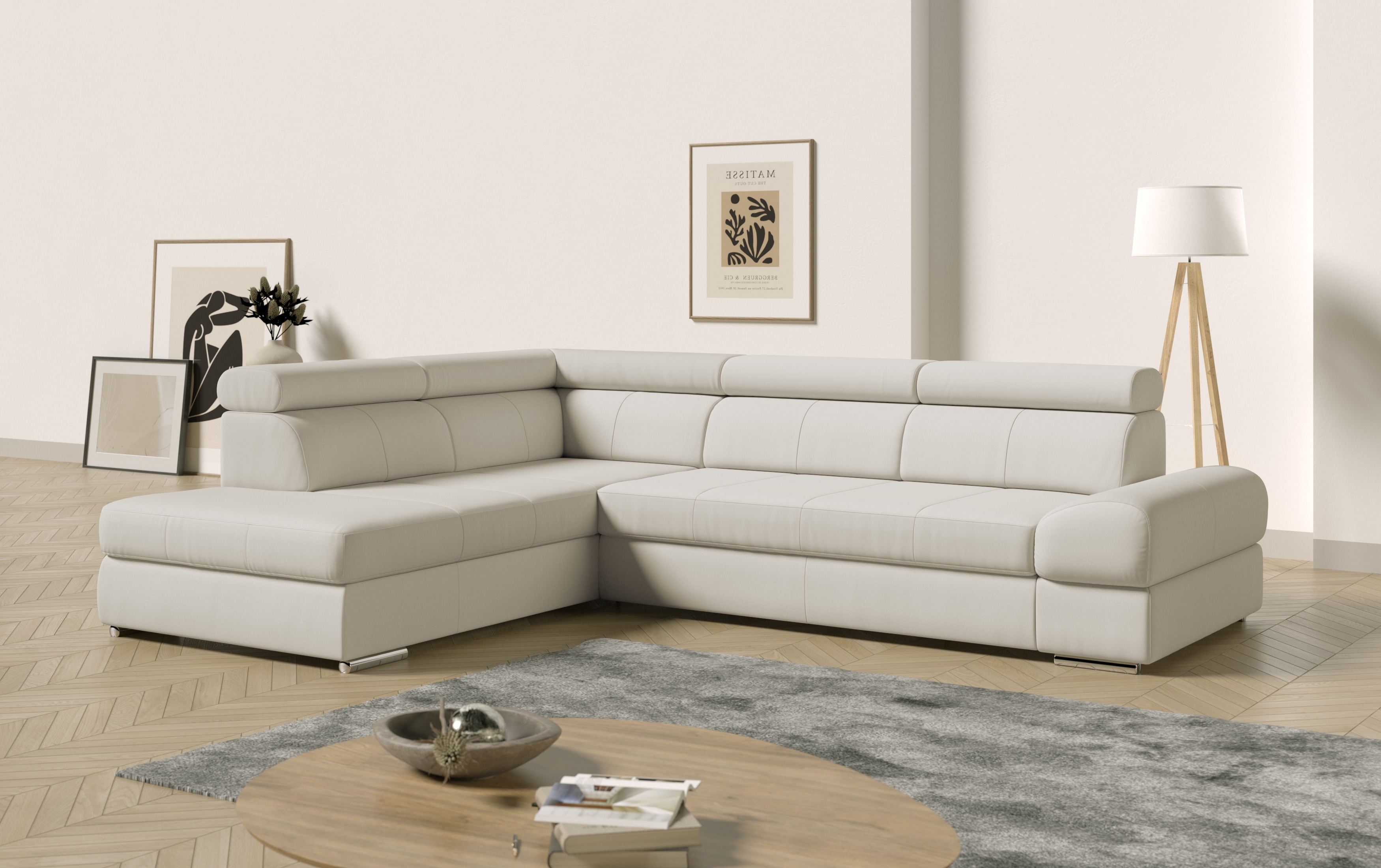 sit&more Ecksofa "Broadway L-Form" mit verstellbaren Kopfteilen, wahlweise mit Schlaffunktion