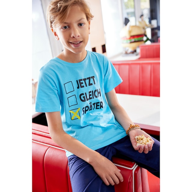 KIDSWORLD T-Shirt »SPÄTER«, Spruch ▷ für | BAUR
