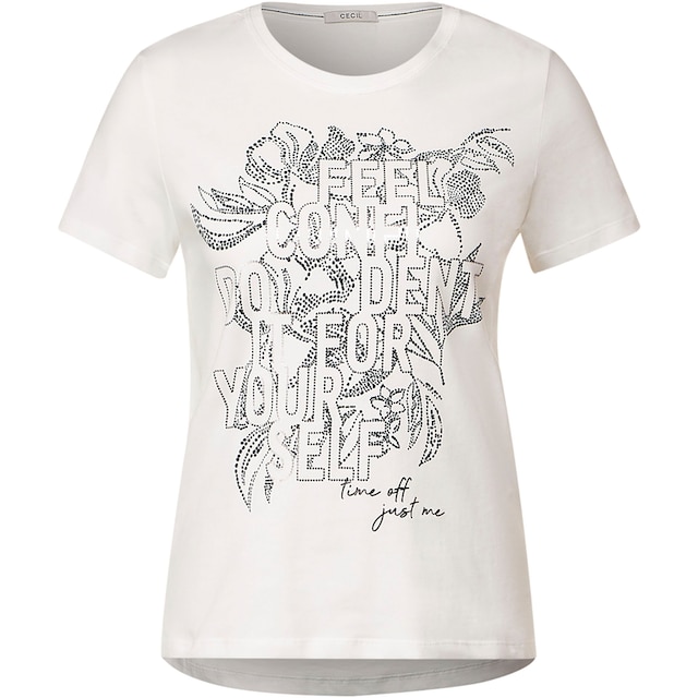 Cecil T-Shirt, mit Steinchendetails BAUR kaufen | für