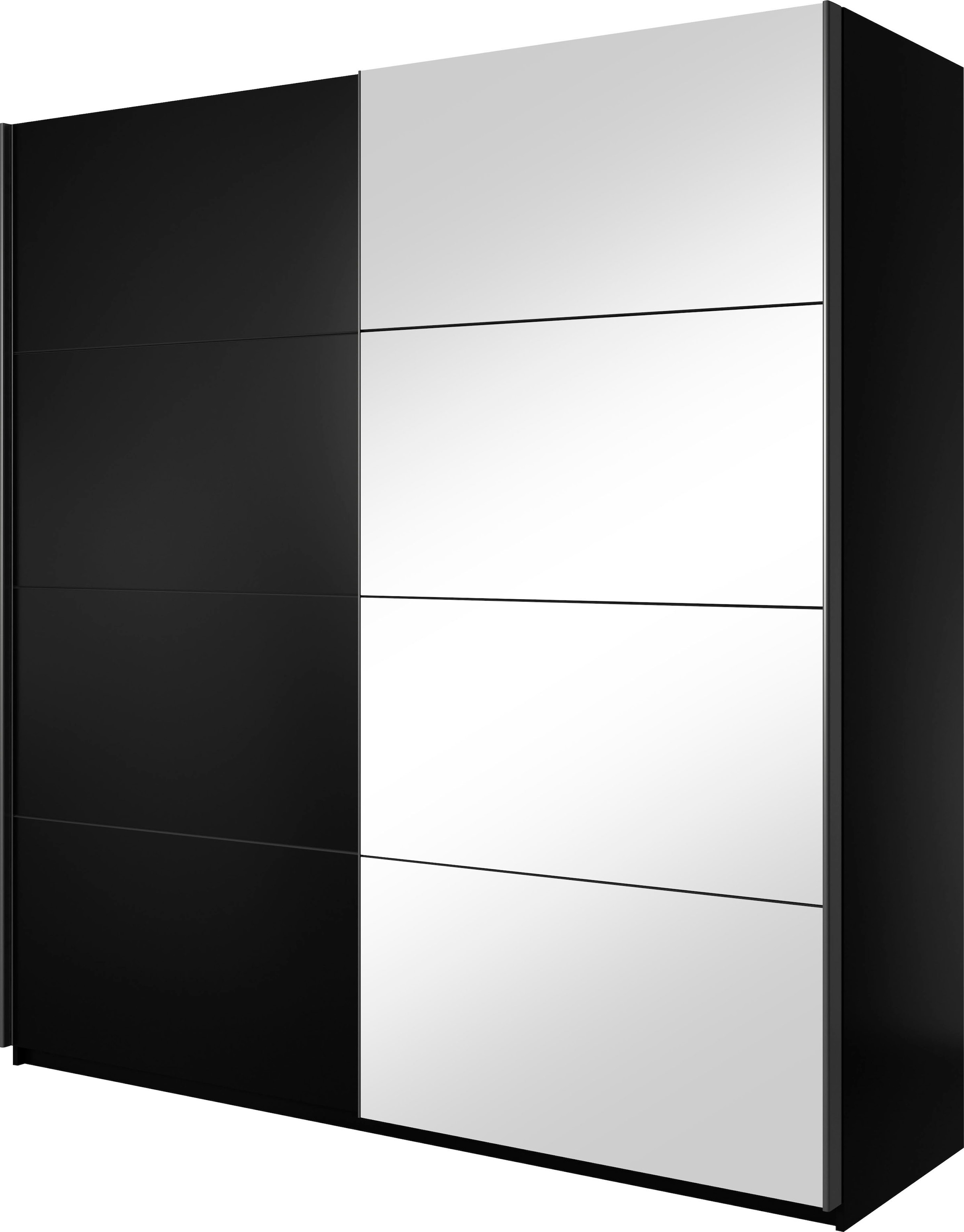 Helvetia Schwebetürenschrank Beta, mit Spiegelelement, inkl. 1 Kleiderstange und 5 Einlegeböden