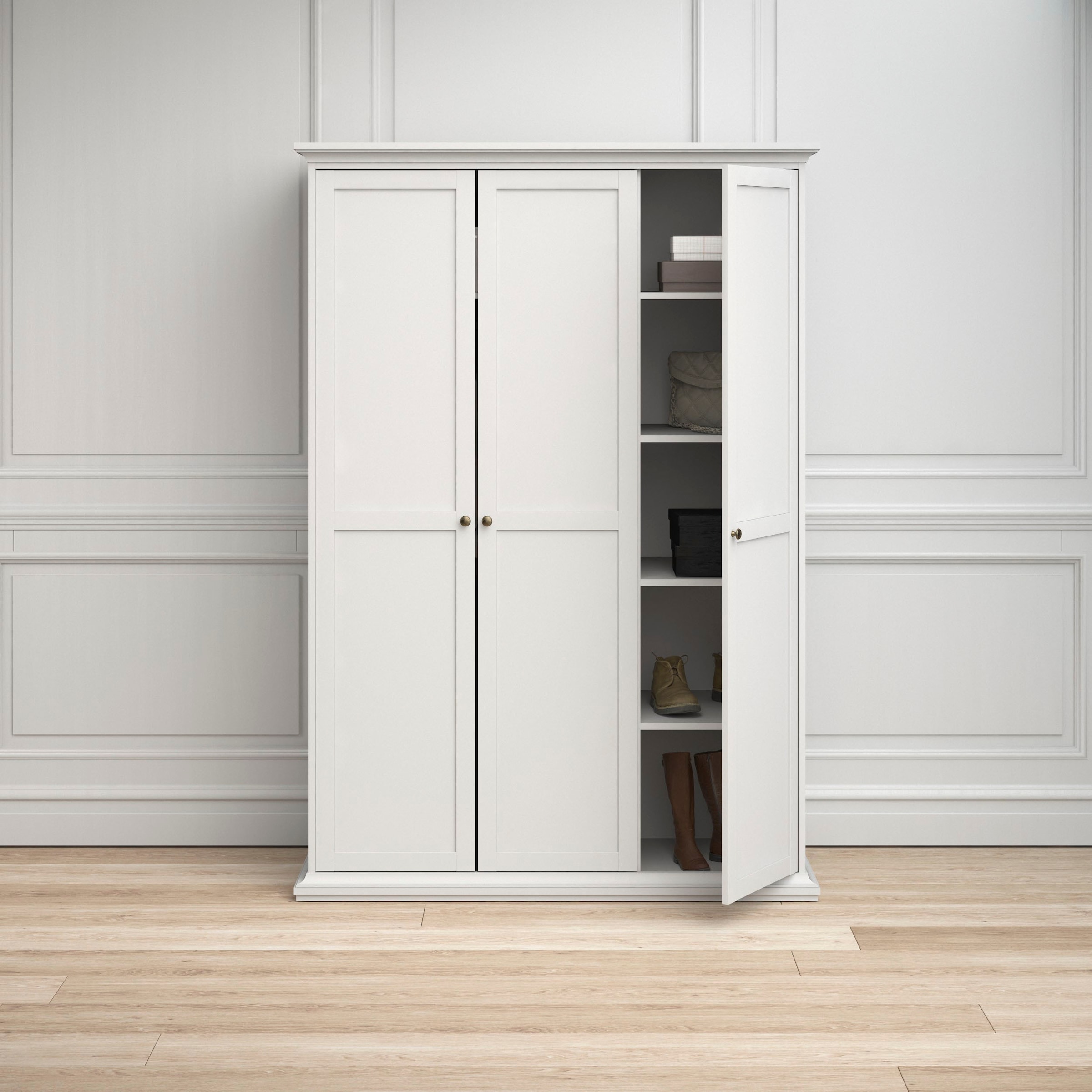 Drehtürenschrank »Paris«, im Landhaus-Stil aus schönem Holzfurnier, Höhe 200,5 cm (4...