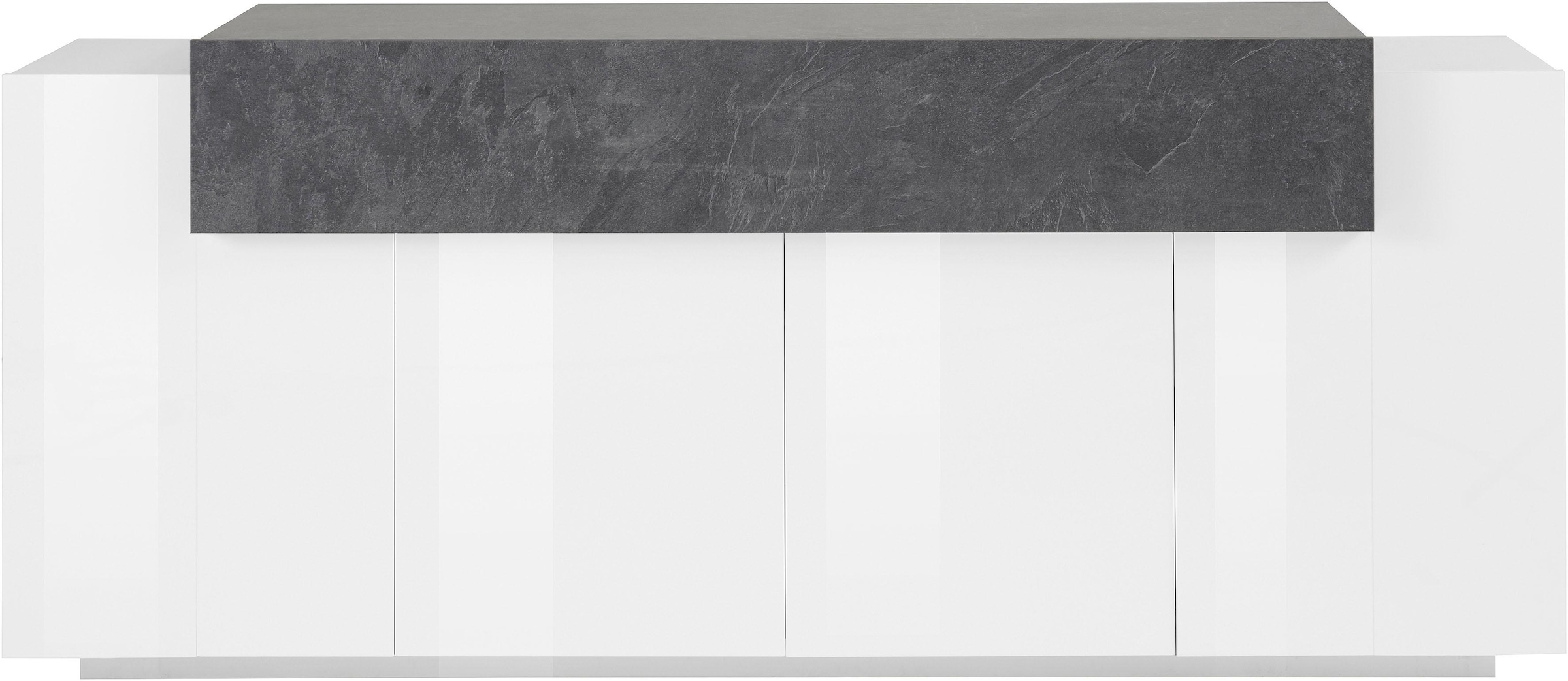 INOSIGN Sideboard »Coro, Kommode, Schrank, Kredenz, grifflos mit Einlegeböden«, 1 klappe,4 Türen, Doppeltiefe, B/T/H 200x45x85,6cm